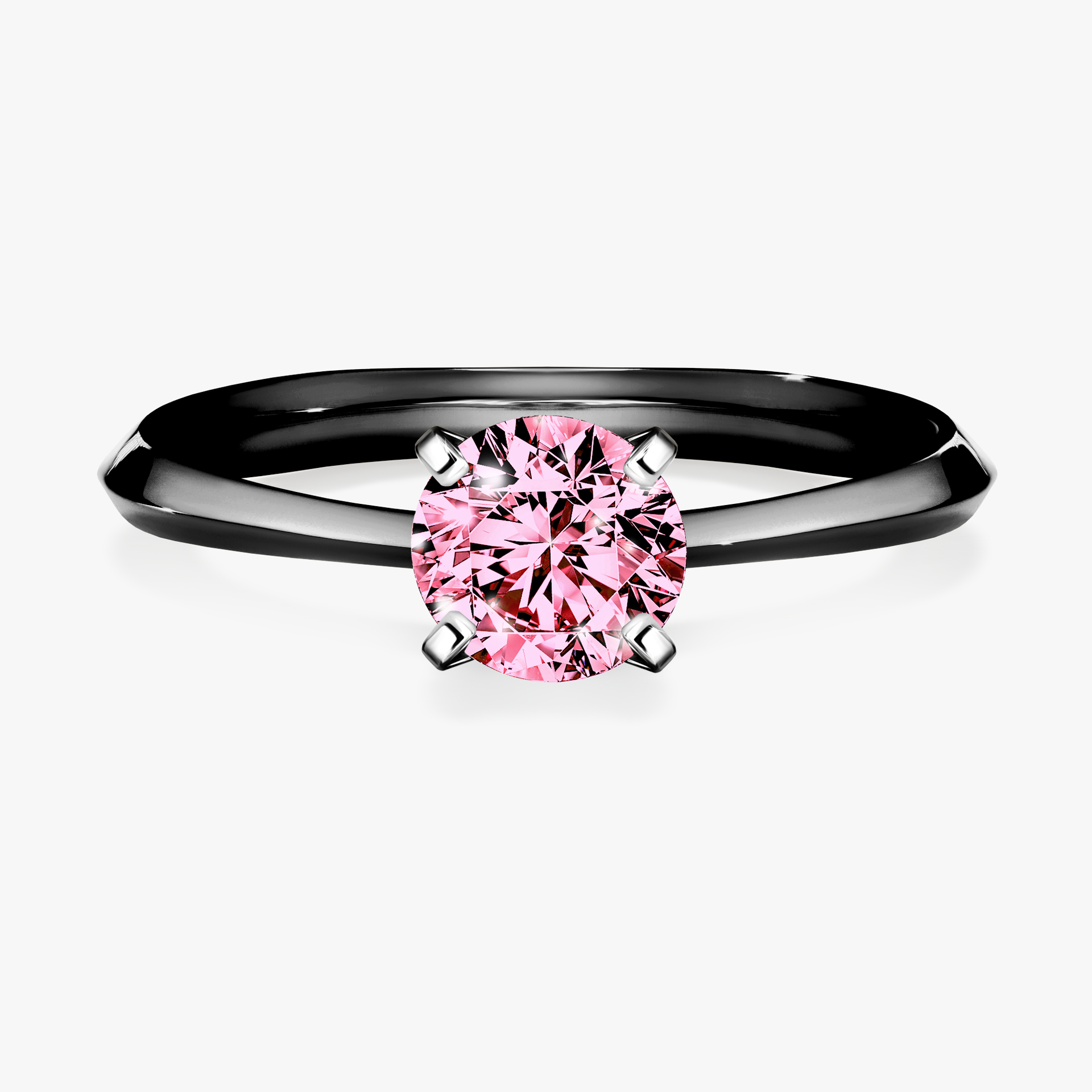 Pierścionek zaręczynowy My Angel z czarnego złota z różowym diamentem 0,80ct