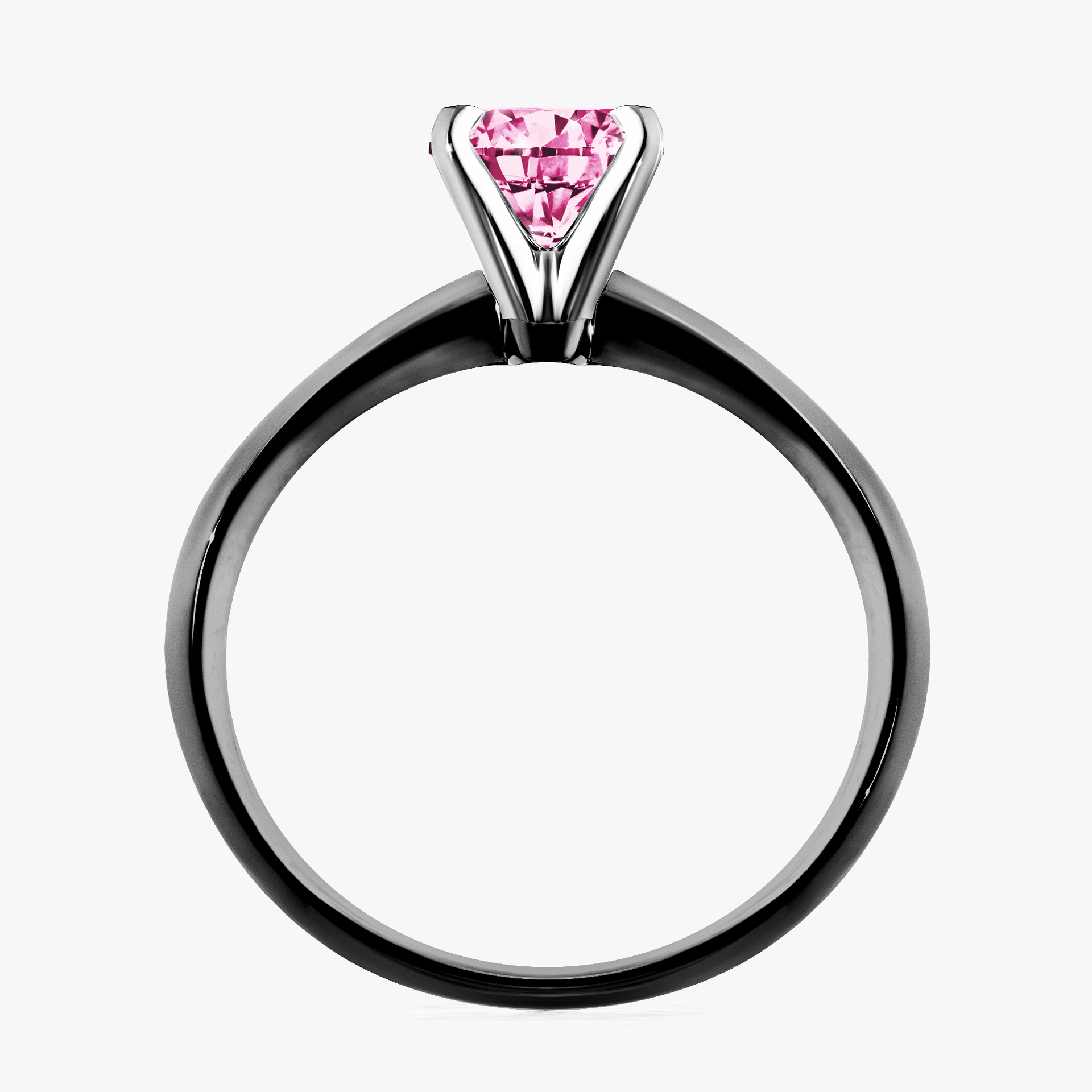 Pierścionek zaręczynowy My Angel z czarnego złota z różowym diamentem 0,80ct