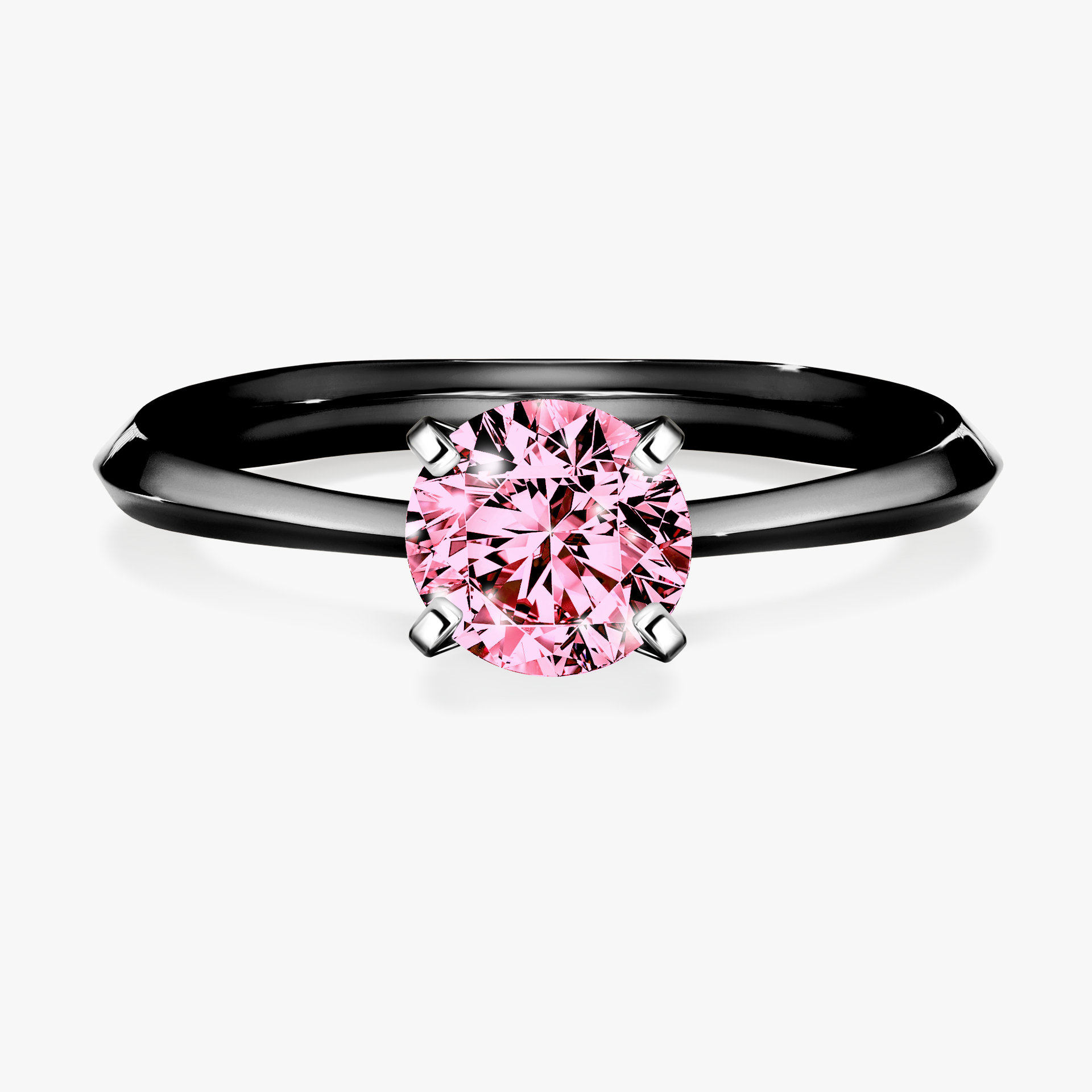Pierścionek zaręczynowy My Angel z czarnego złota z różowym diamentem 1,00ct