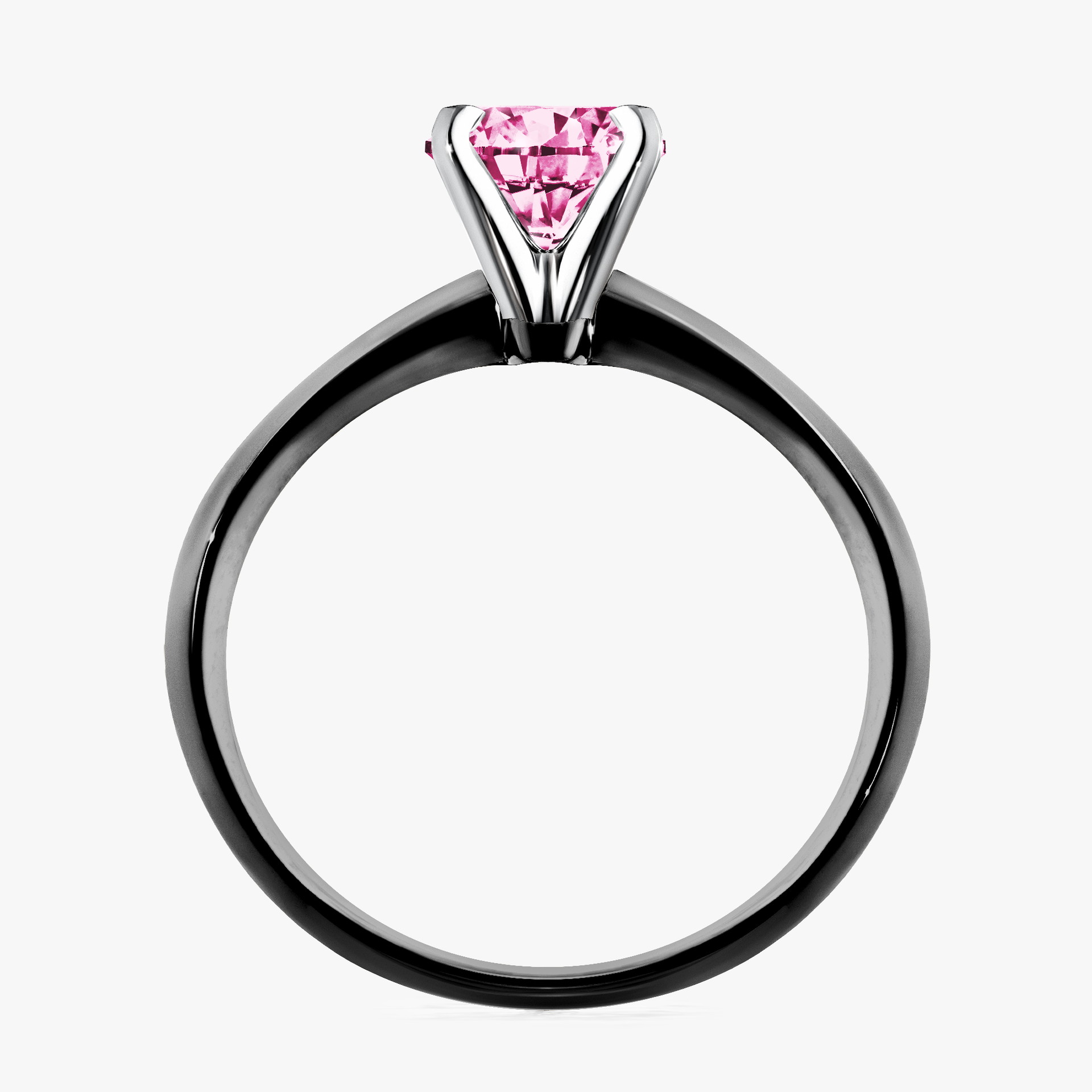 Pierścionek zaręczynowy My Angel z czarnego złota z różowym diamentem 1,00ct