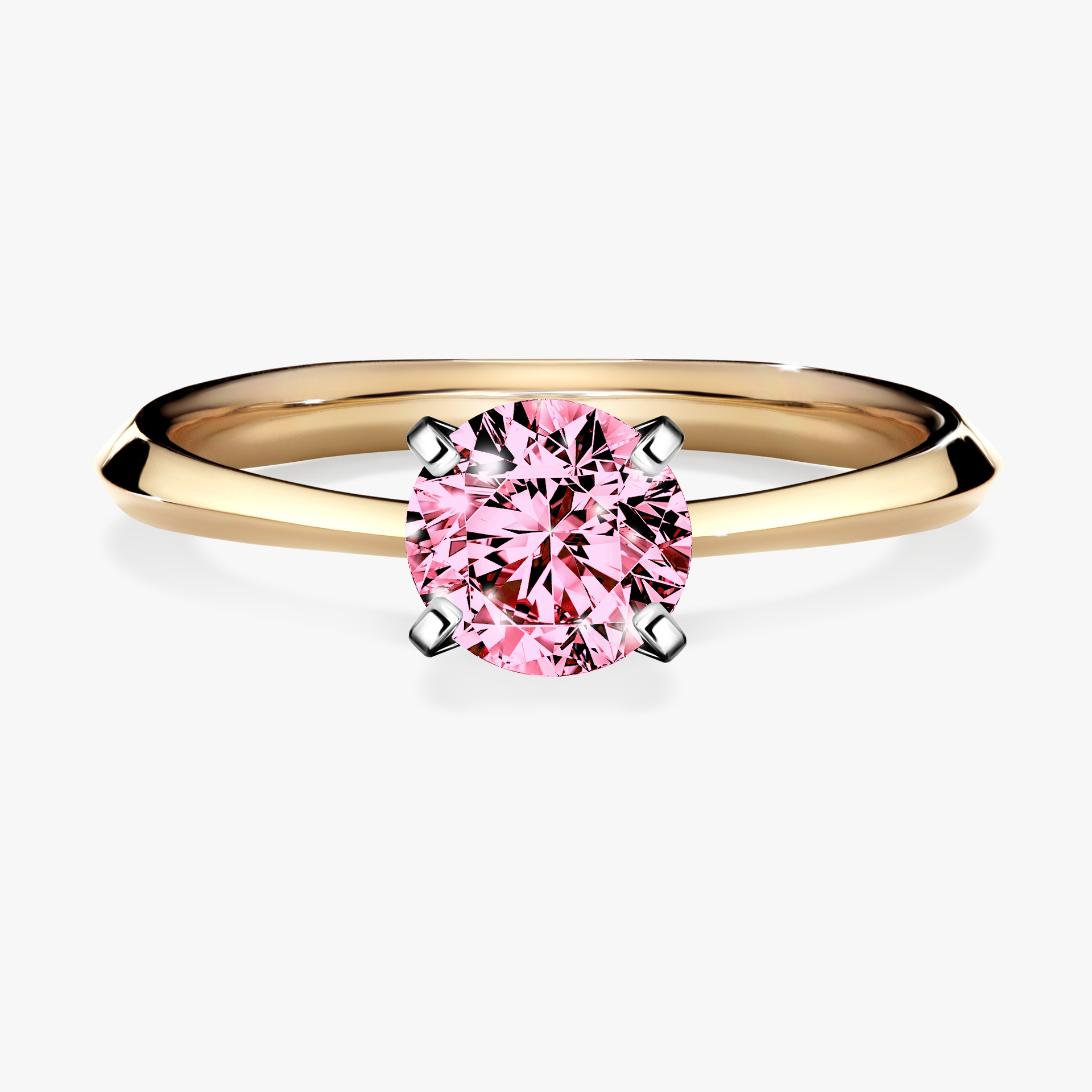 Pierścionek zaręczynowy My Angel z żółtego złota z różowym diamentem 1,00ct