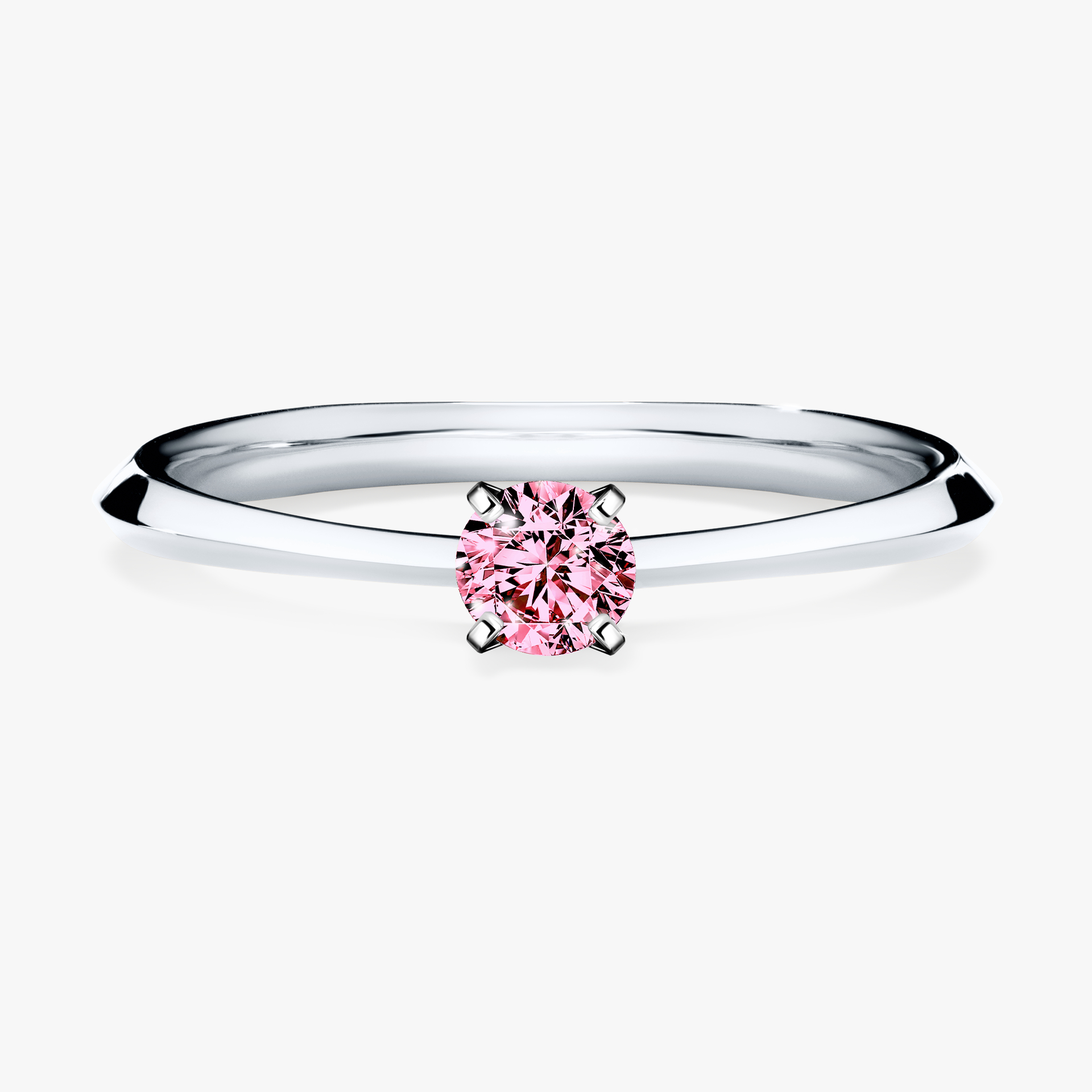 Pierścionek zaręczynowy My Angel z białego złota z różowym diamentem 0,17ct