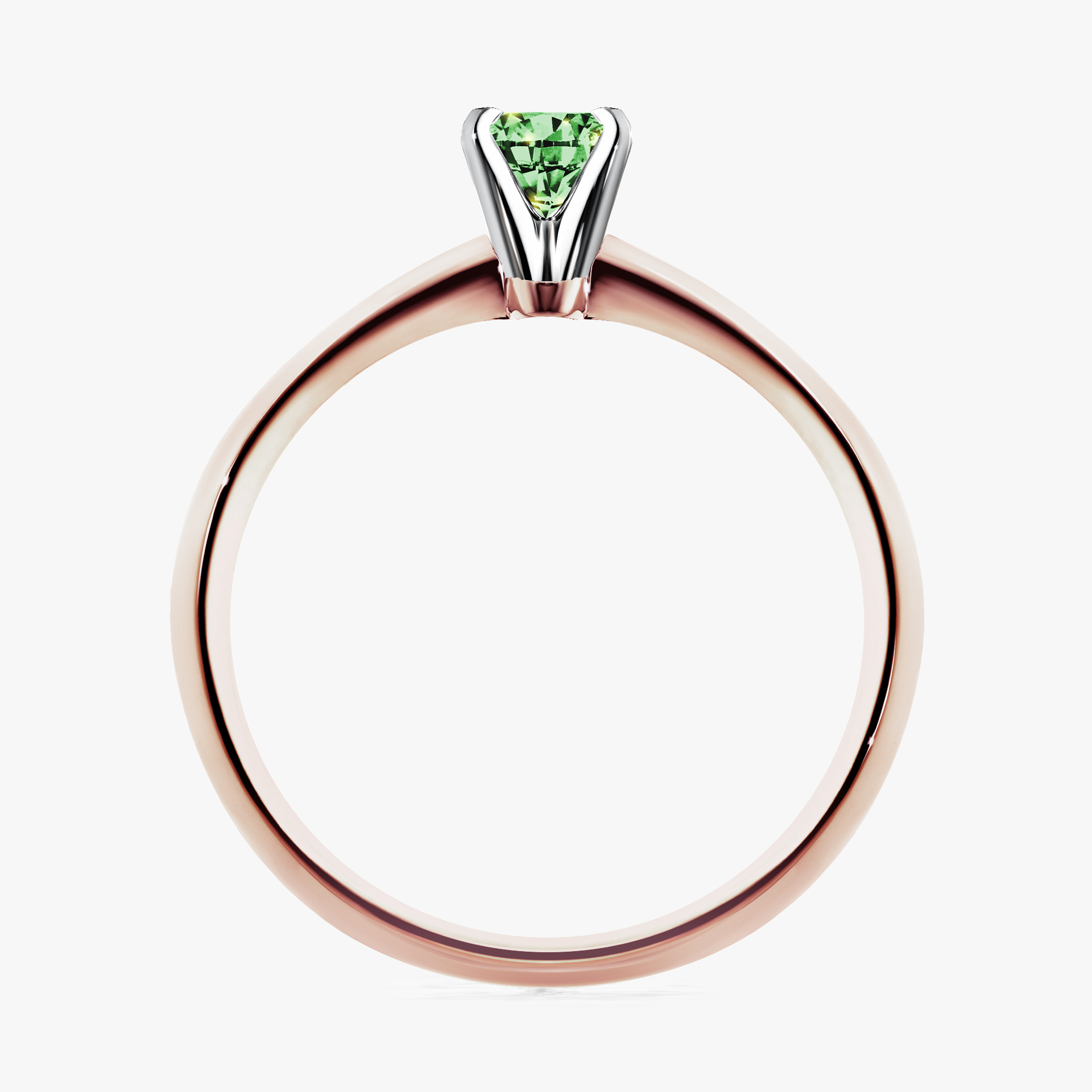 Pierścionek zaręczynowy My Angel z różowego złota z ciemnym zielonym diamentem 0,17ct