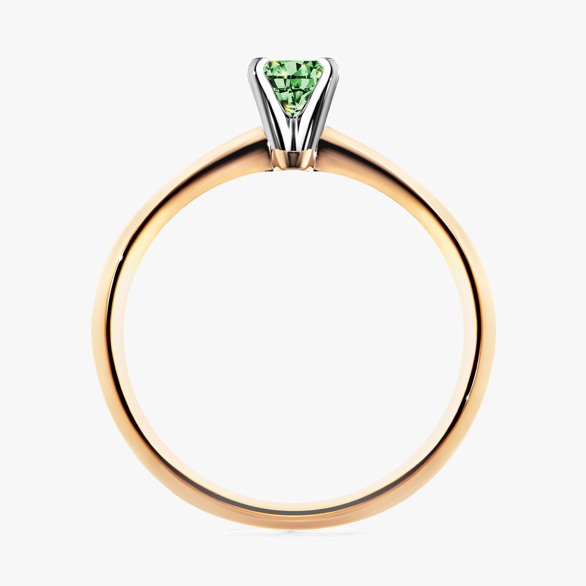 Pierścionek zaręczynowy My Angel z żółtego złota z ciemnym zielonym diamentem 0,17ct