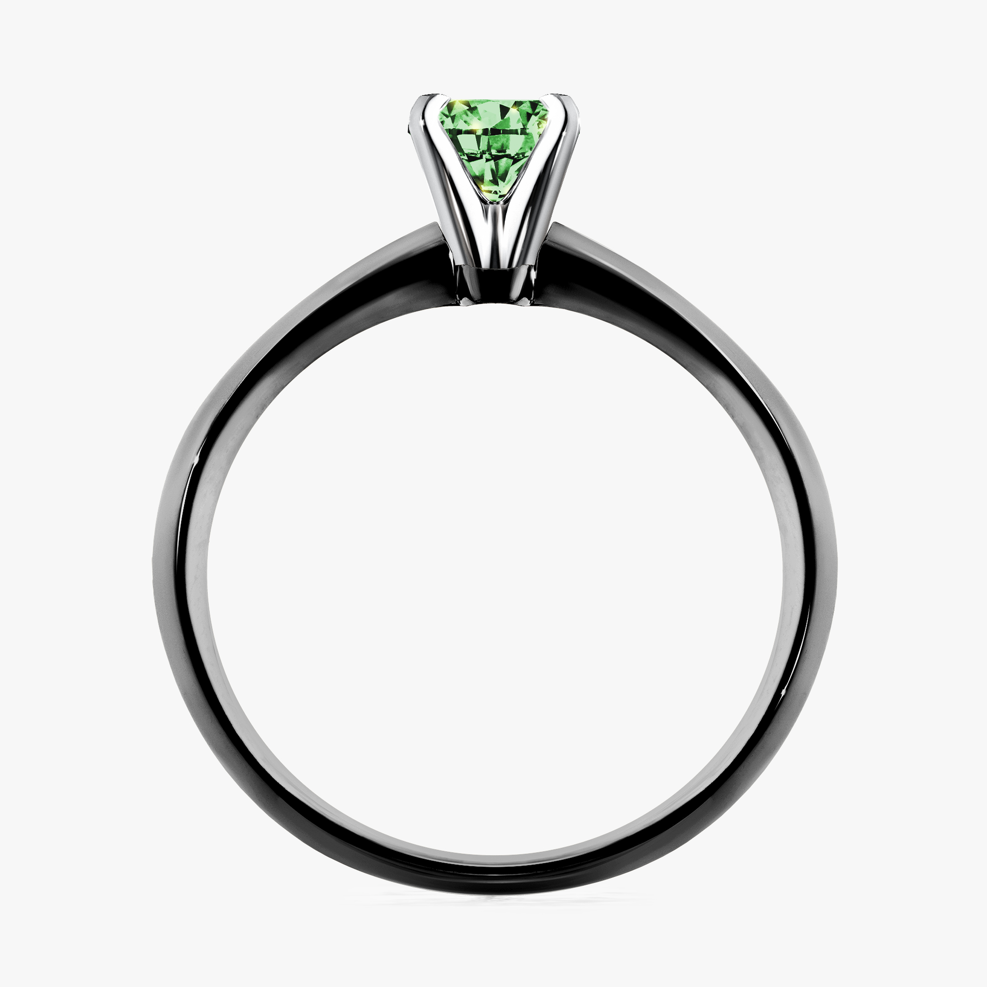 Pierścionek zaręczynowy My Angel z czarnego złota z ciemnym zielonym diamentem 0,25ct