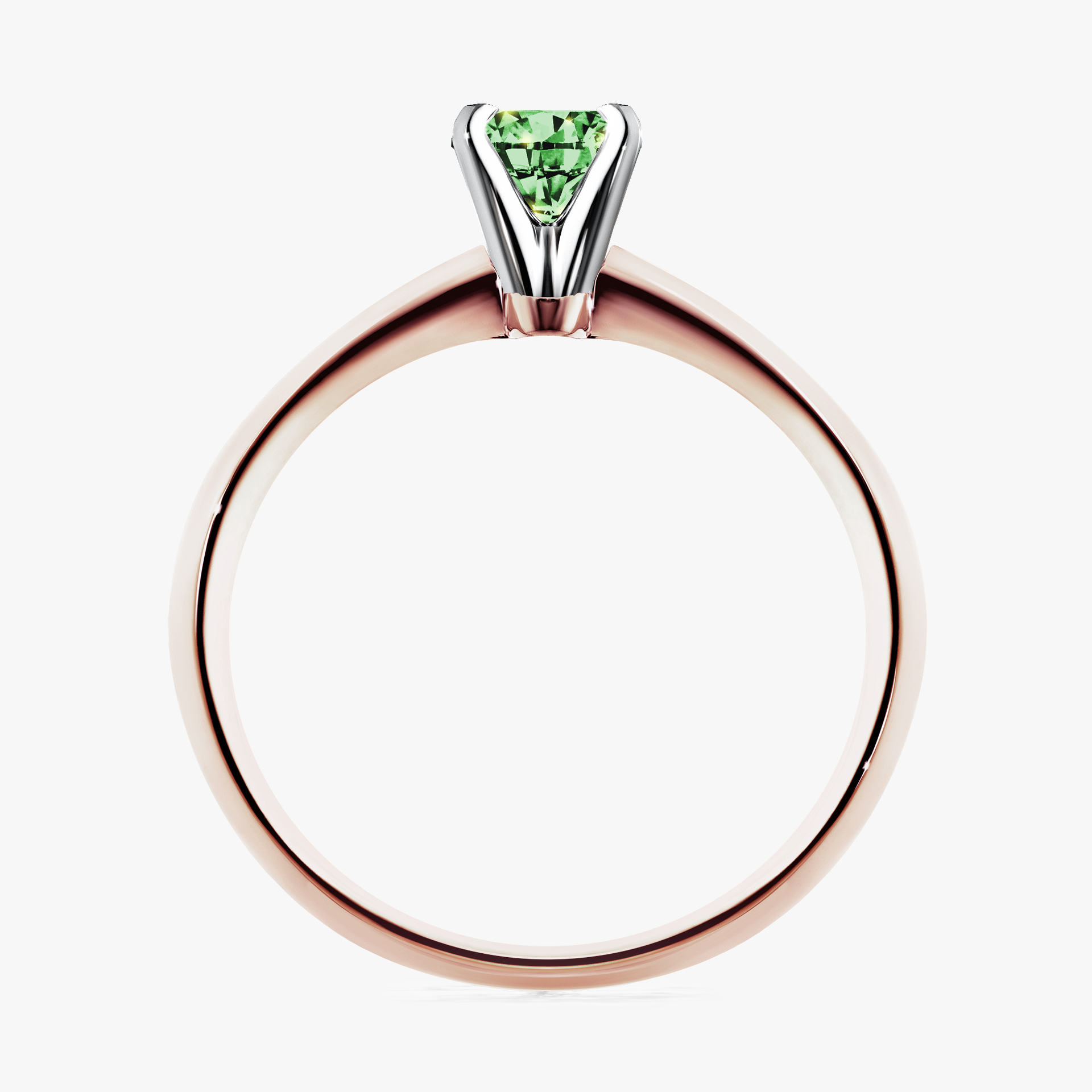 Pierścionek zaręczynowy My Angel z różowego złota z ciemnym zielonym diamentem 0,25ct