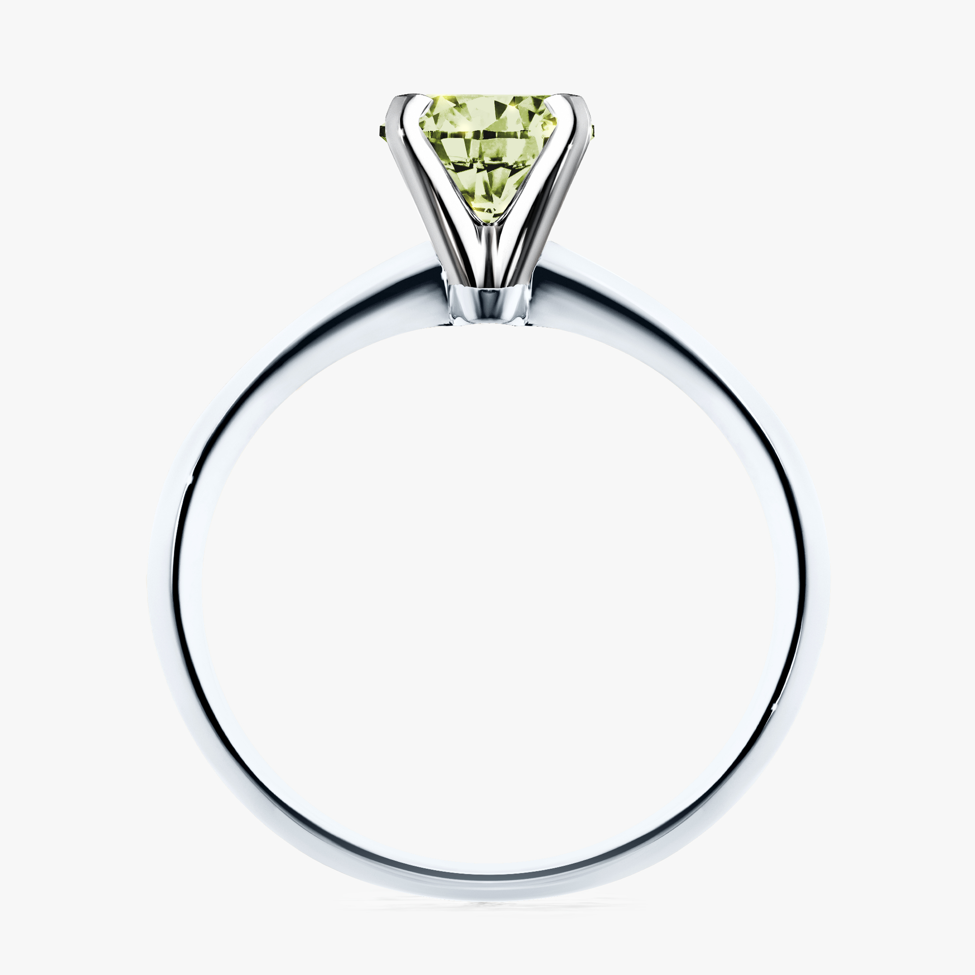 Pierścionek zaręczynowy My Angel z białego złota z jasnym zielonym diamentem 1,00ct