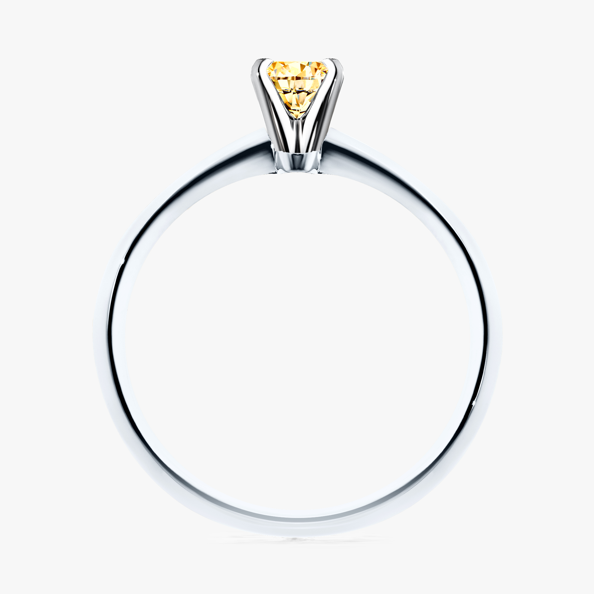 Pierścionek zaręczynowy My Angel z białego złota z żółtym diamentem 0,17ct
