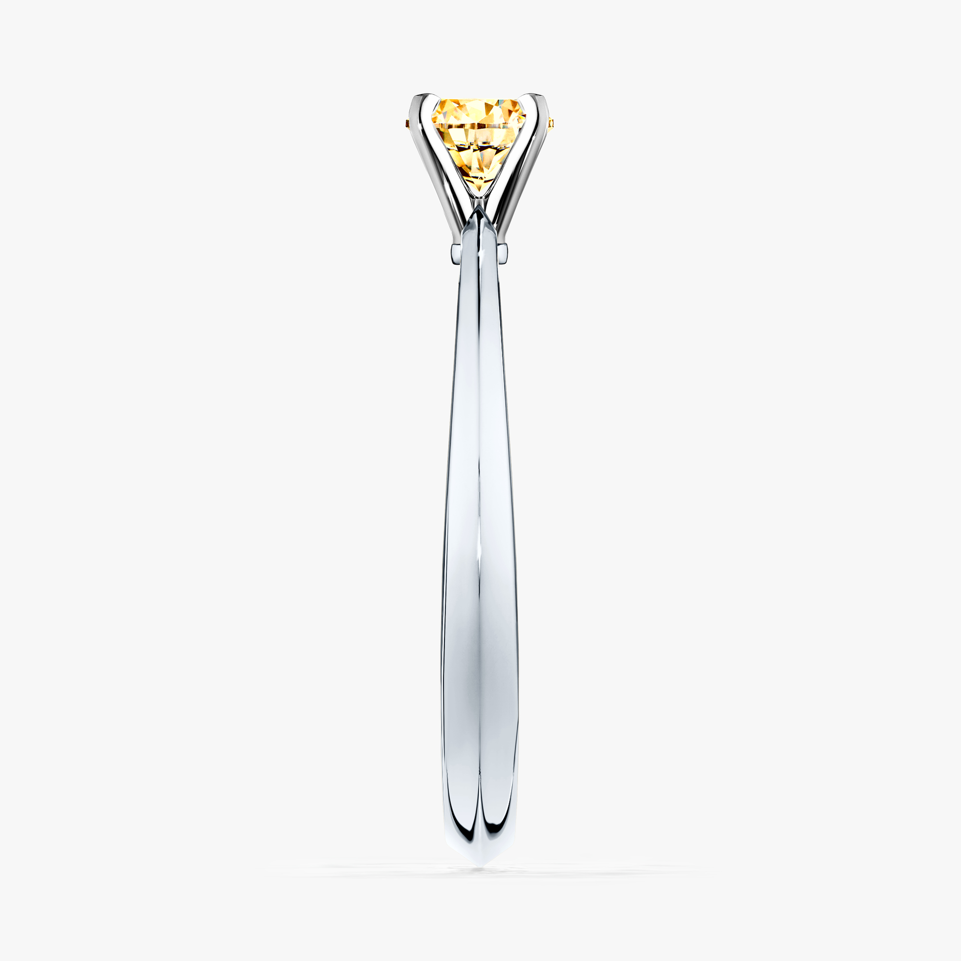 Pierścionek zaręczynowy My Angel z białego złota z żółtym diamentem 0,17ct