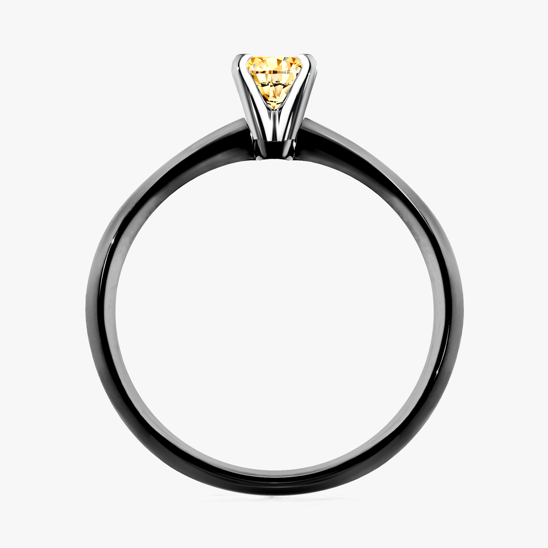 Pierścionek zaręczynowy My Angel z czarnego złota z żółtym diamentem 0,17ct