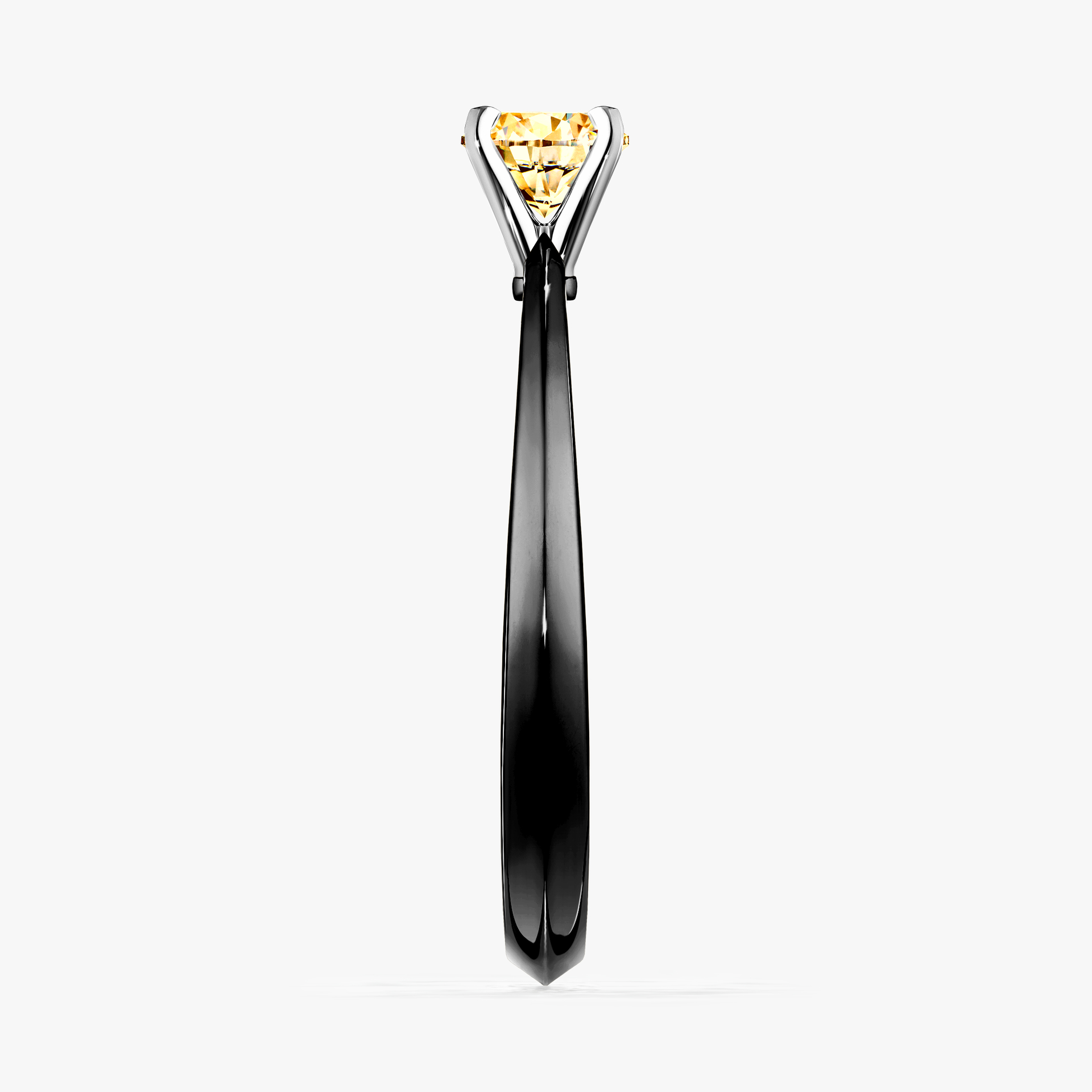 Pierścionek zaręczynowy My Angel z czarnego złota z żółtym diamentem 0,17ct