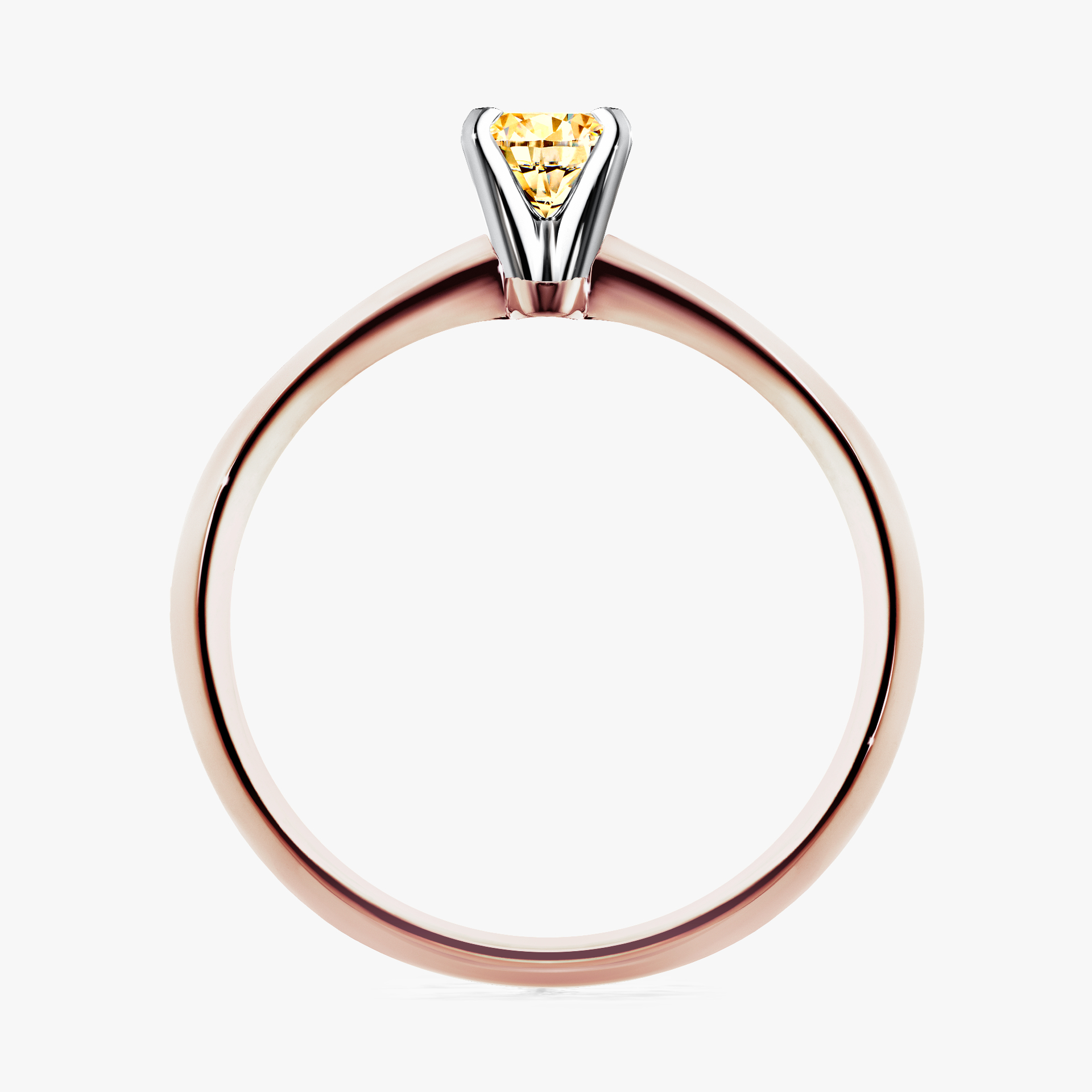 Pierścionek zaręczynowy My Angel z różowego złota z żółtym diamentem 0,17ct