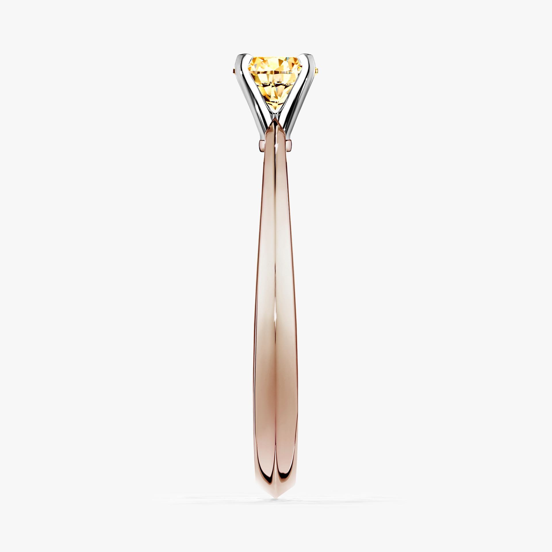 Pierścionek zaręczynowy My Angel z różowego złota z żółtym diamentem 0,17ct