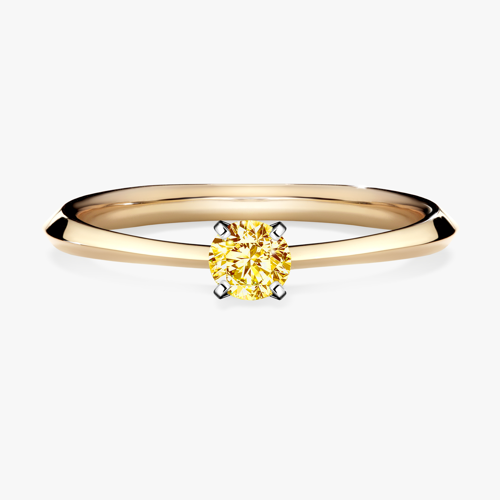 Pierścionek zaręczynowy My Angel z żółtego złota z żółtym diamentem 0,17ct