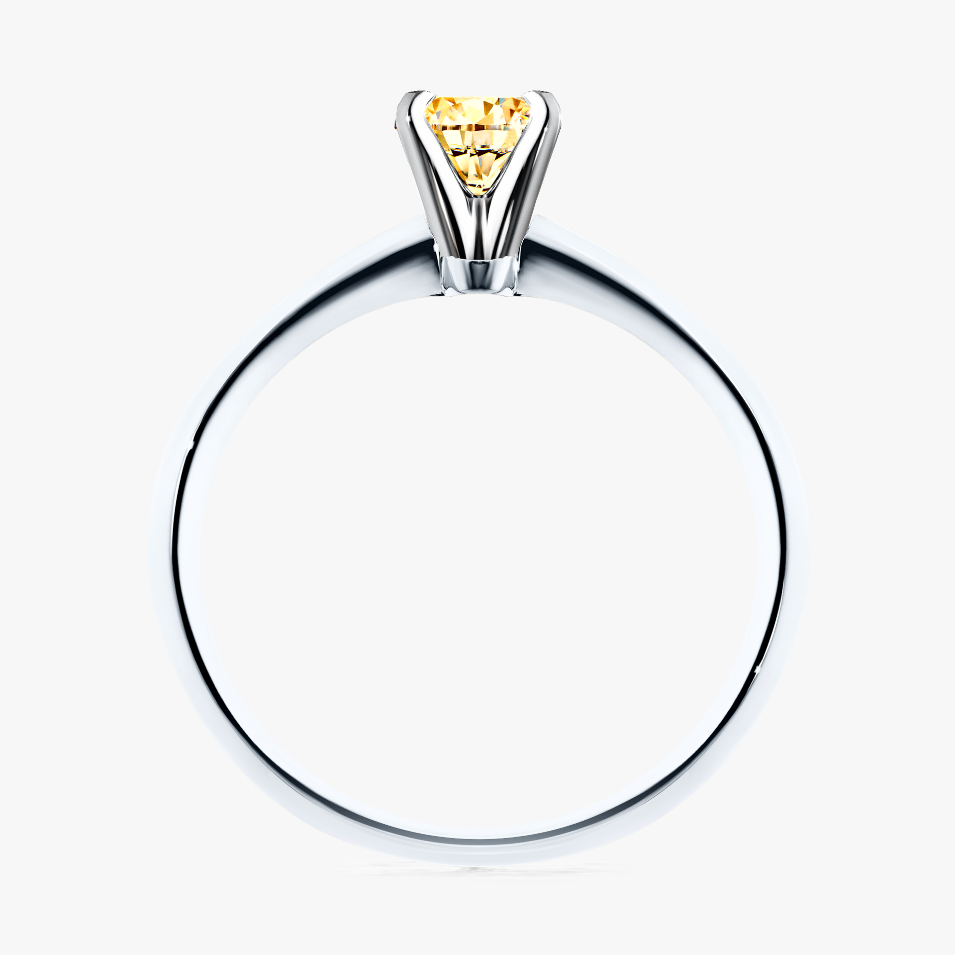 Pierścionek zaręczynowy My Angel z białego złota z żółtym diamentem 0,25ct