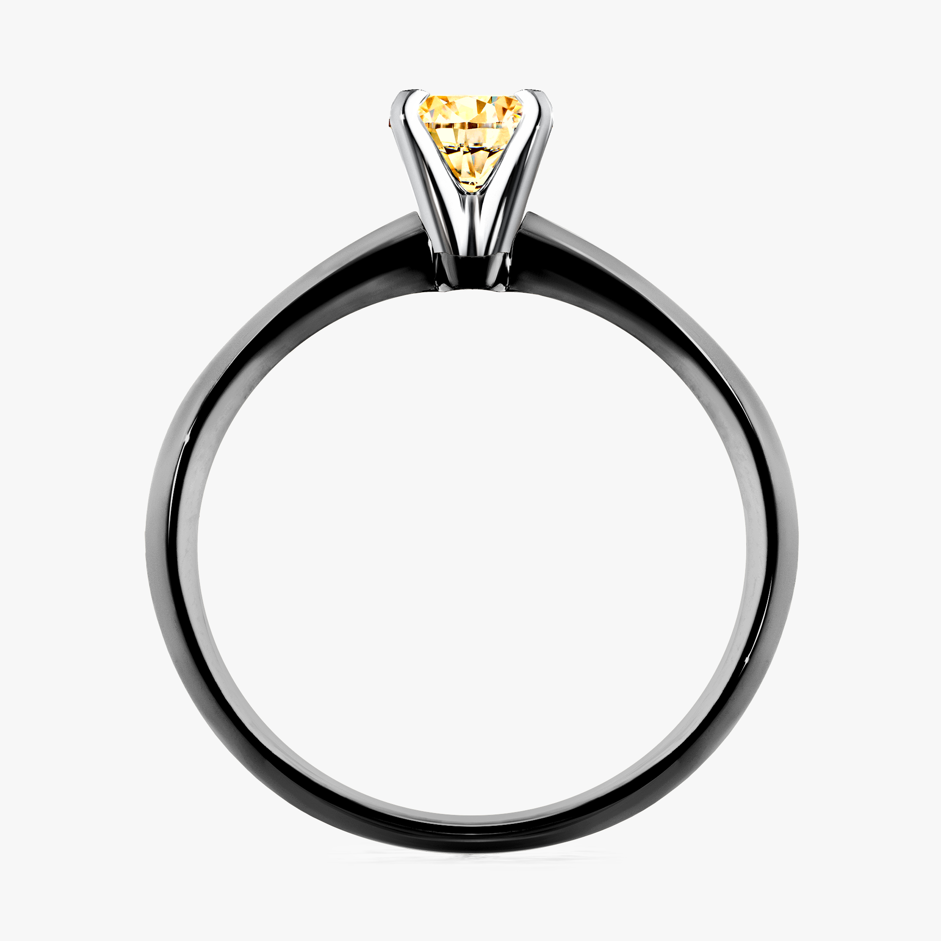 Pierścionek zaręczynowy My Angel z czarnego złota z żółtym diamentem 0,25ct