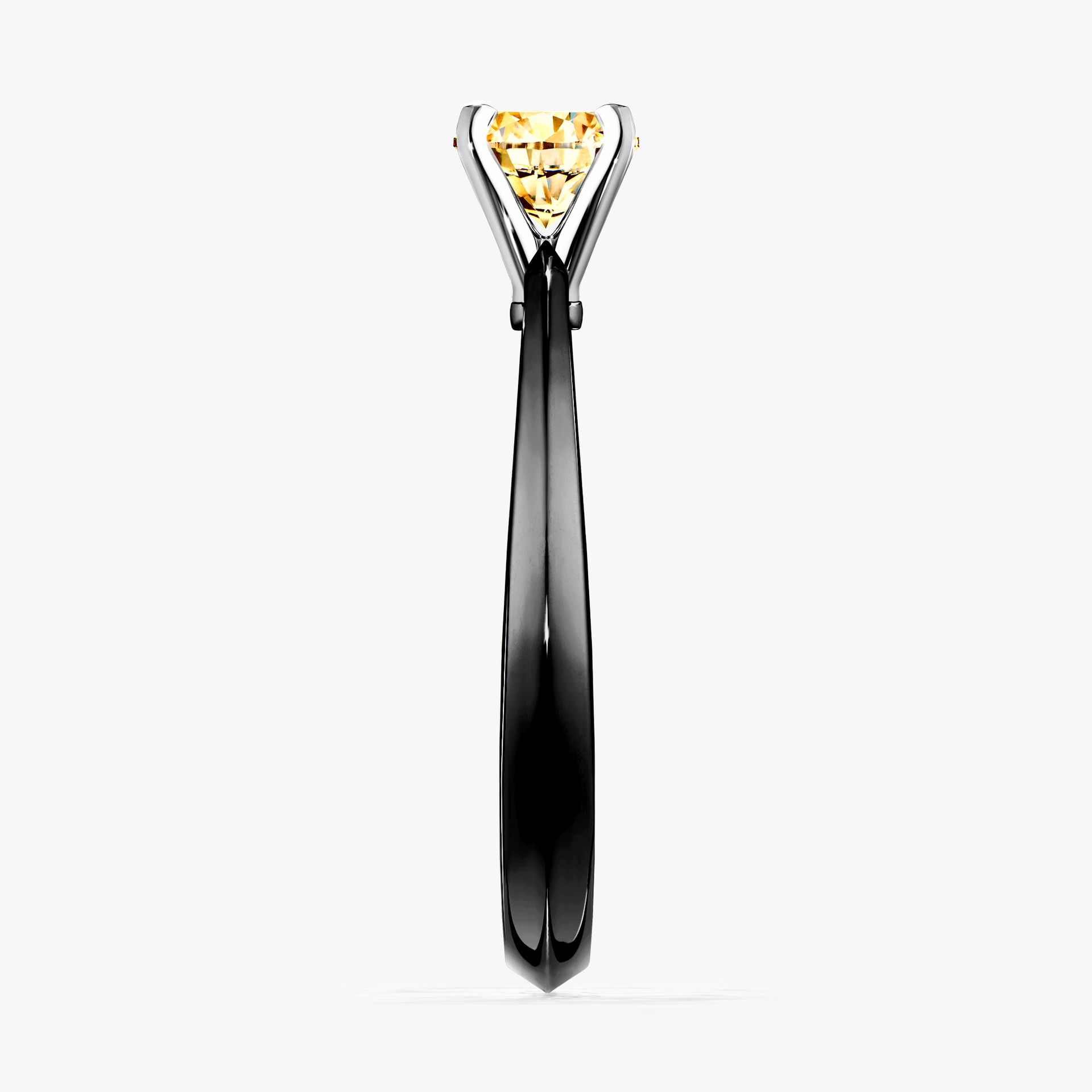 Pierścionek zaręczynowy My Angel z czarnego złota z żółtym diamentem 0,25ct
