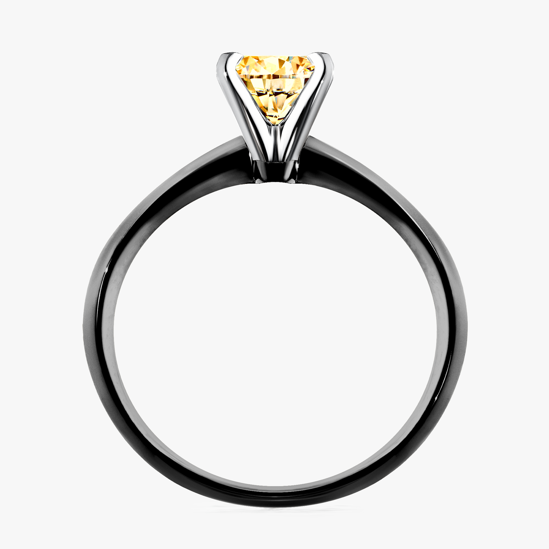 Pierścionek zaręczynowy My Angel z czarnego złota z żółtym diamentem 0,50ct