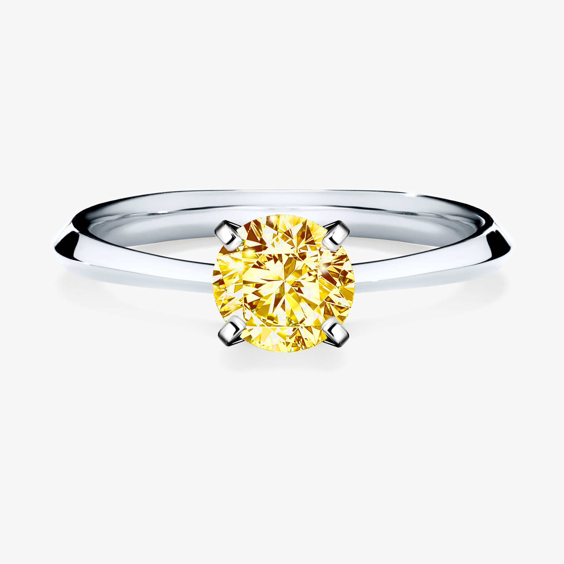 Pierścionek zaręczynowy My Angel z białego złota z żółtym diamentem 0,80ct