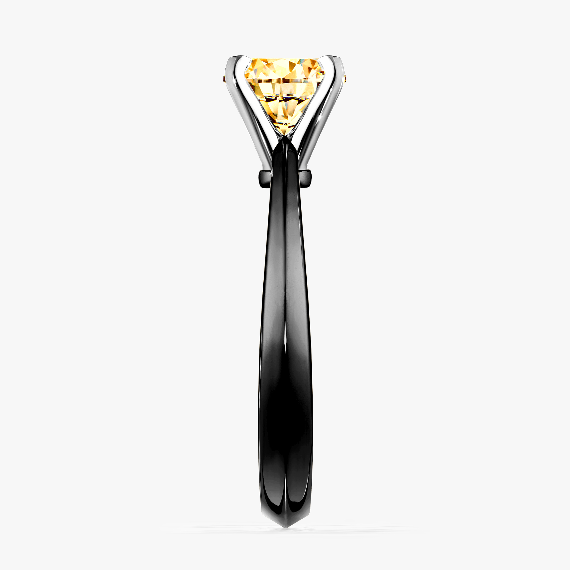 Pierścionek zaręczynowy My Angel z czarnego złota z żółtym diamentem 0,80ct