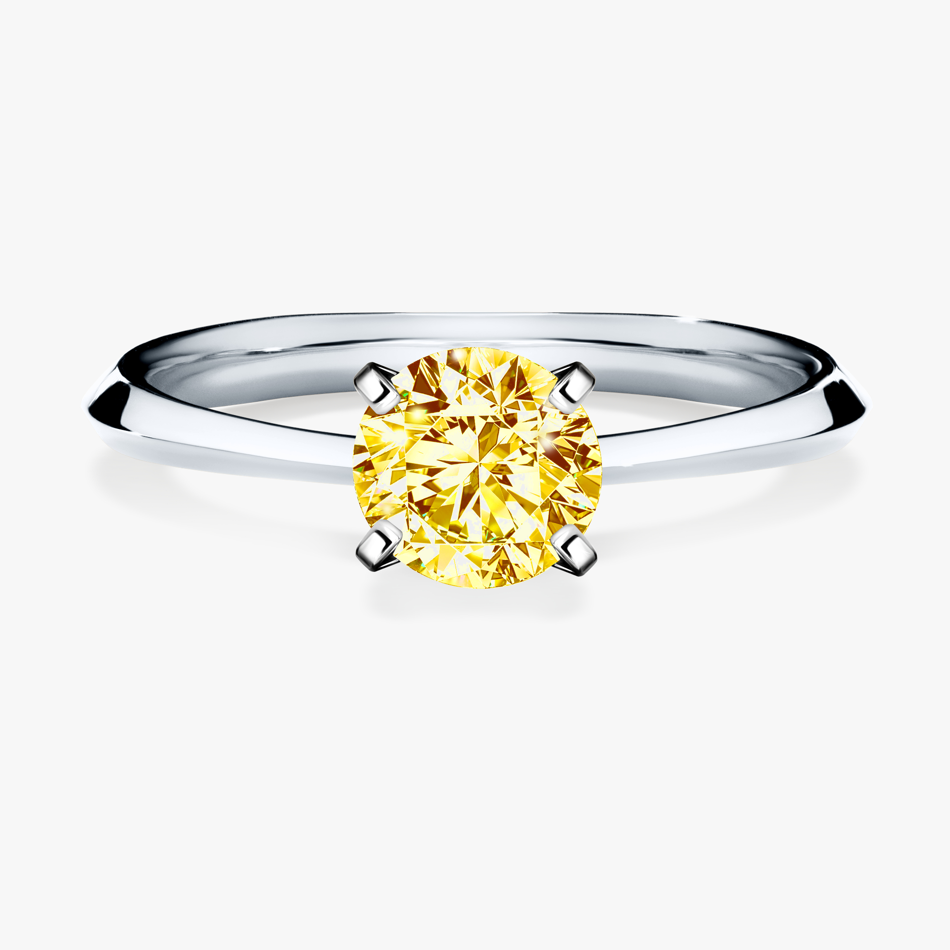 Pierścionek zaręczynowy My Angel z białego złota z żółtym diamentem 1,00ct