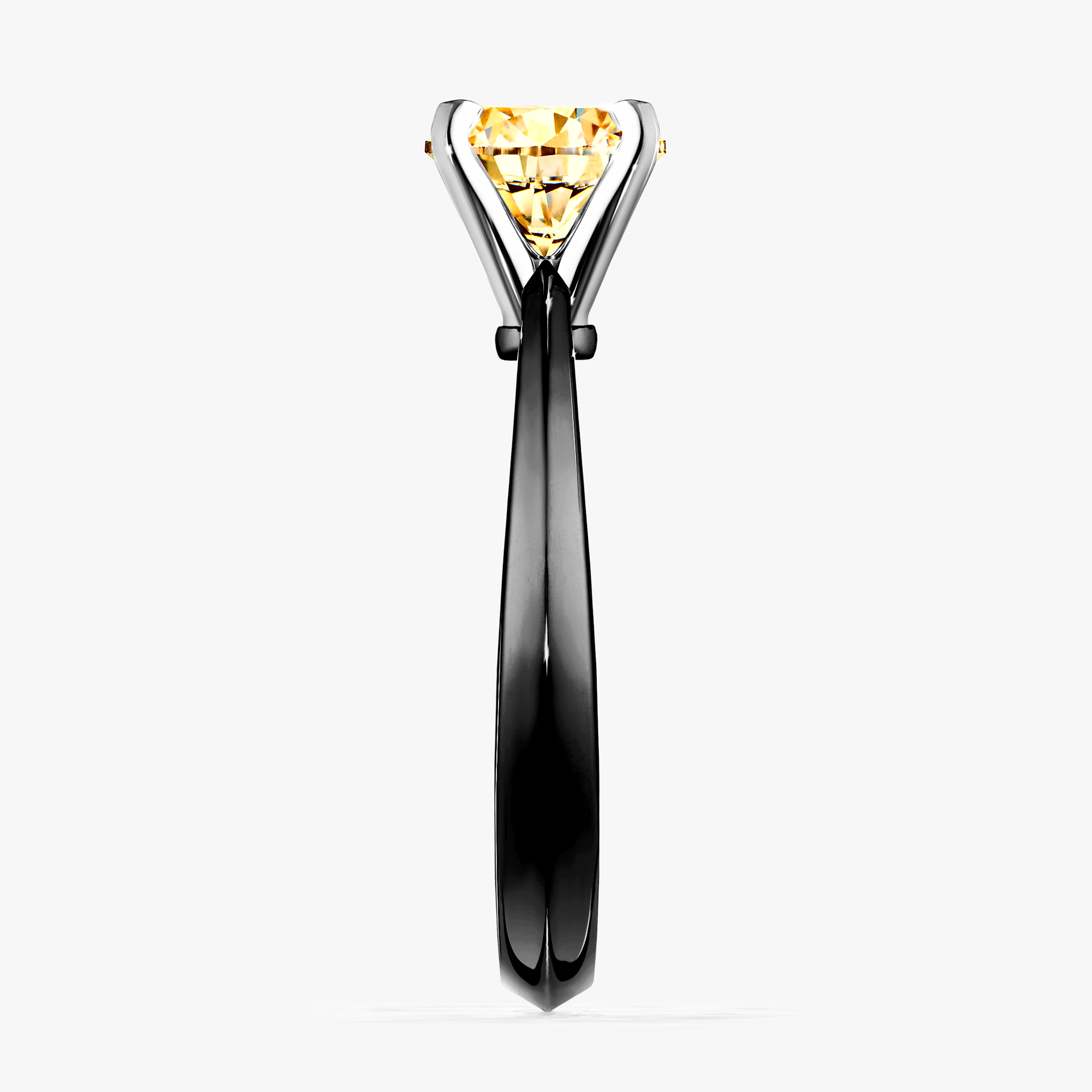 Pierścionek zaręczynowy My Angel z czarnego złota z żółtym diamentem 1,00ct