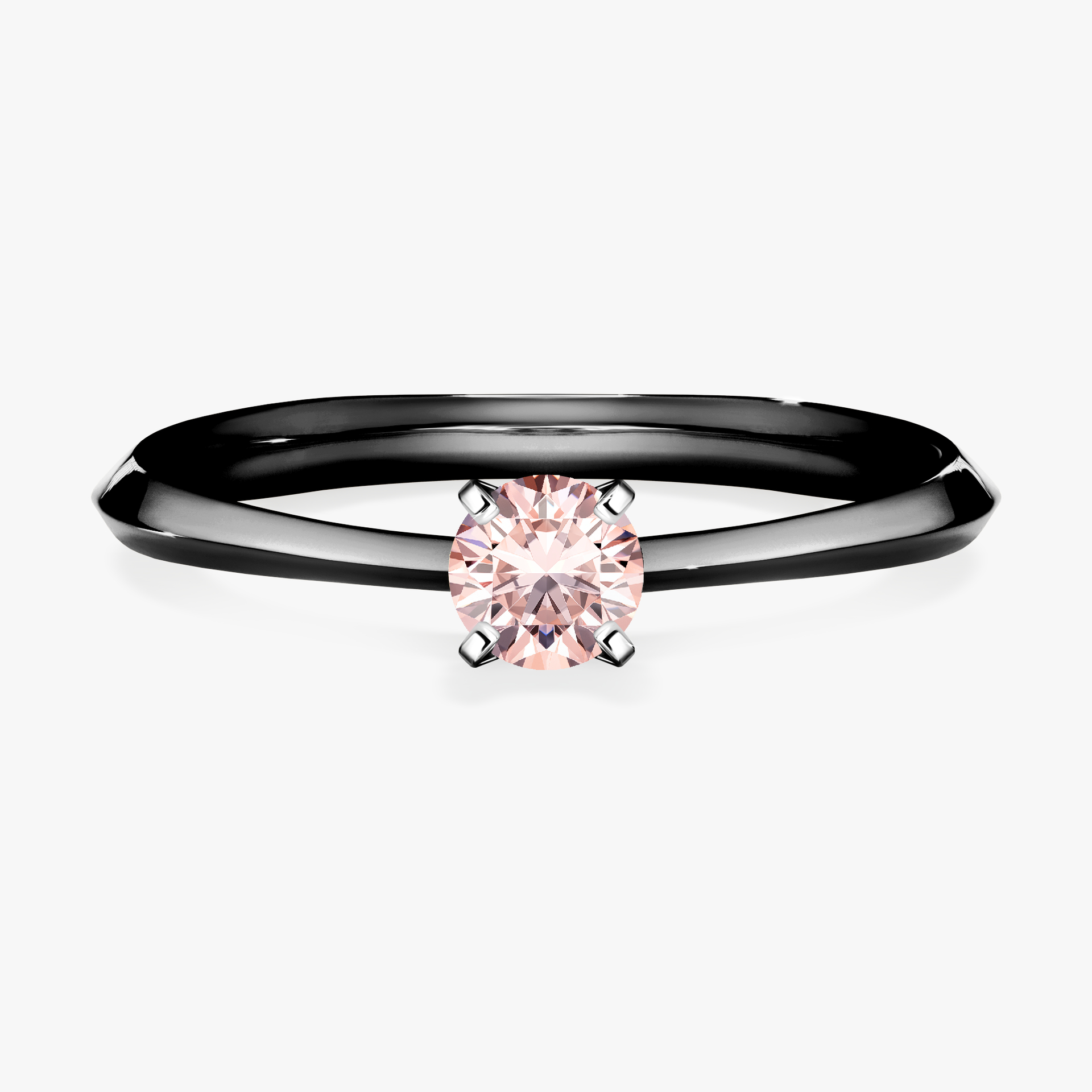 Pierścionek zaręczynowy My Angel z czarnego złota z morganitem 0,25ct