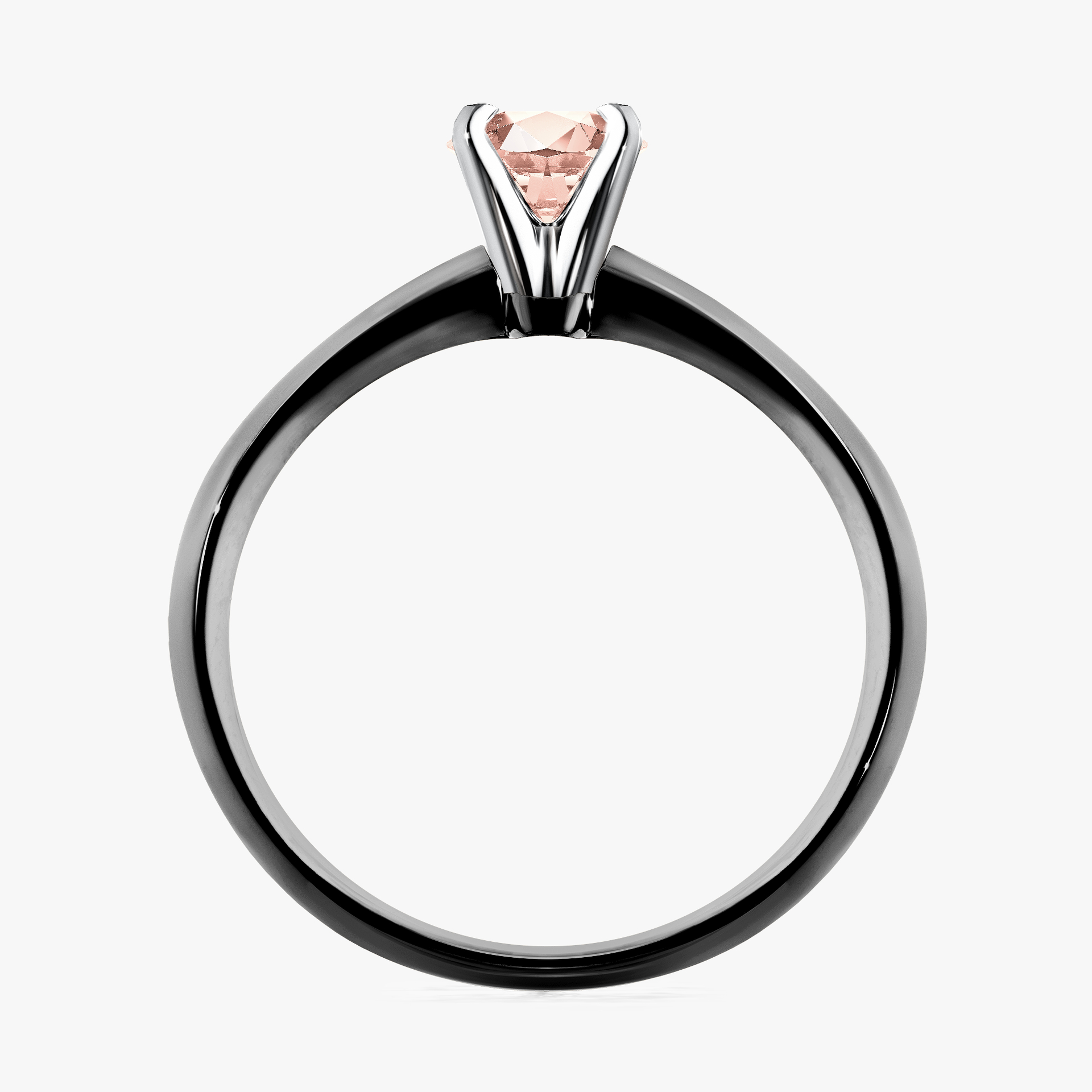 Pierścionek zaręczynowy My Angel z czarnego złota z morganitem 0,25ct