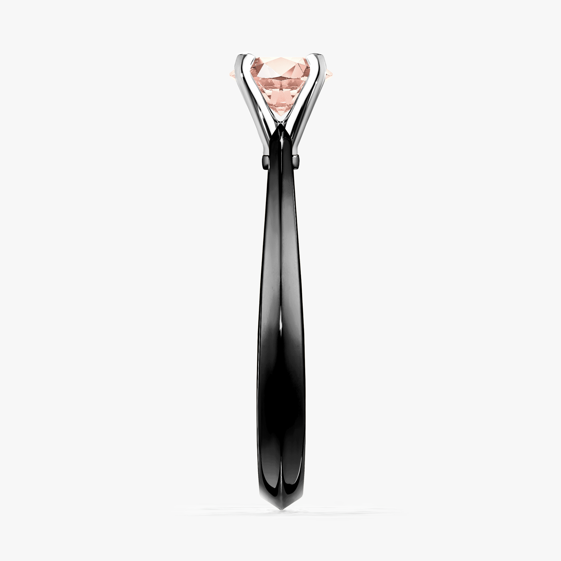 Pierścionek zaręczynowy My Angel z czarnego złota z morganitem 0,25ct