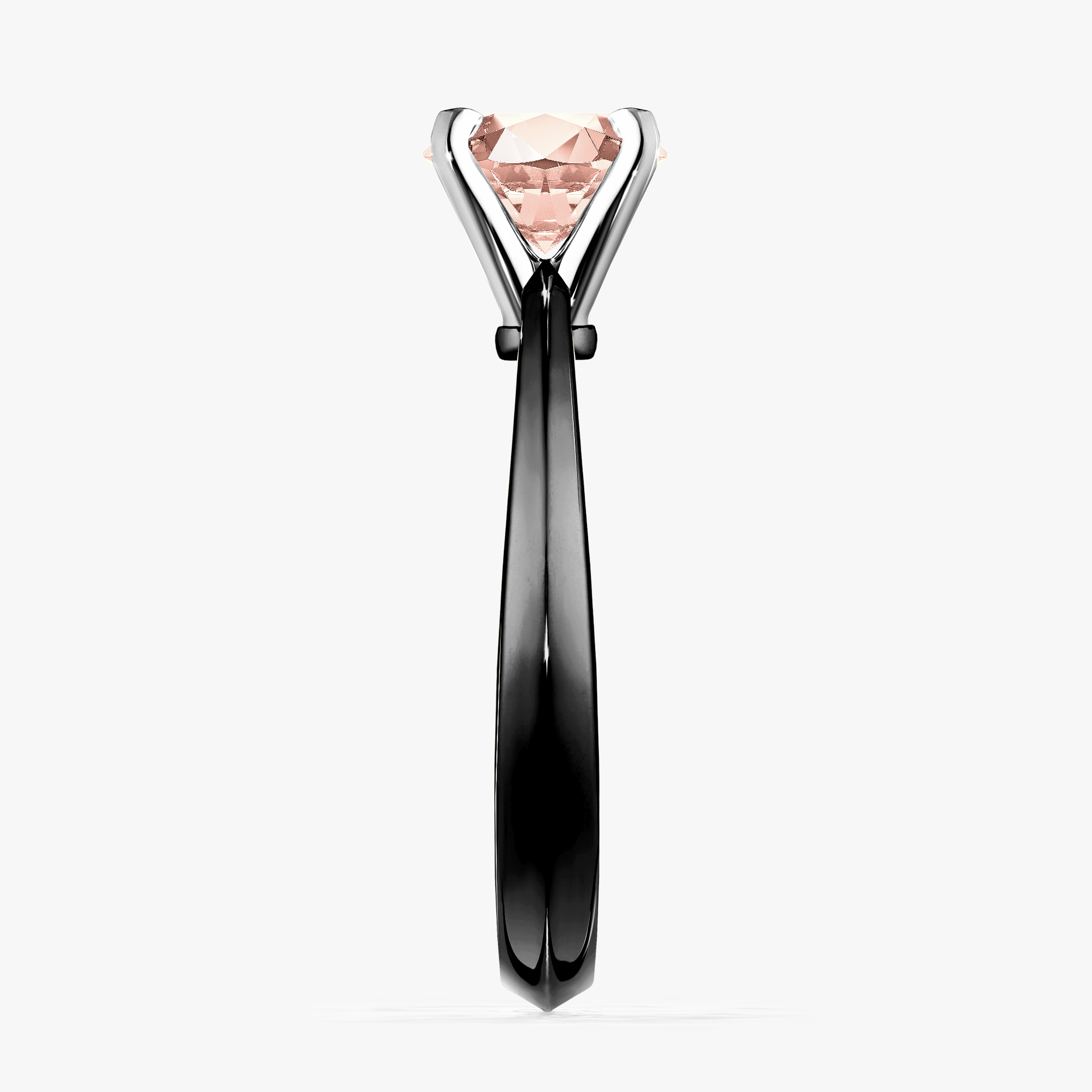 Pierścionek zaręczynowy My Angel z czarnego złota z morganitem 0,50ct