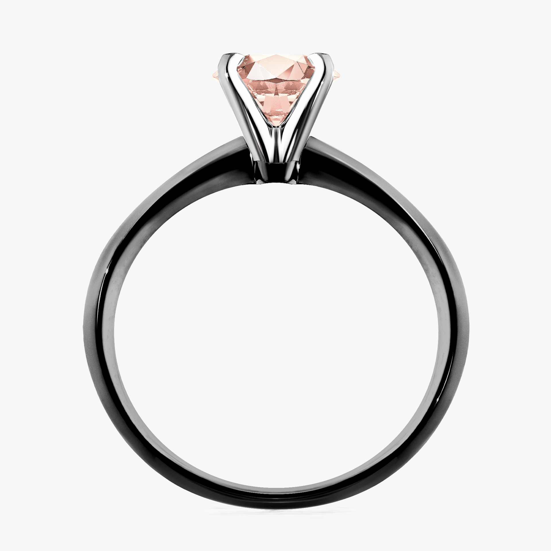 Pierścionek zaręczynowy My Angel z czarnego złota z morganitem 1,00ct