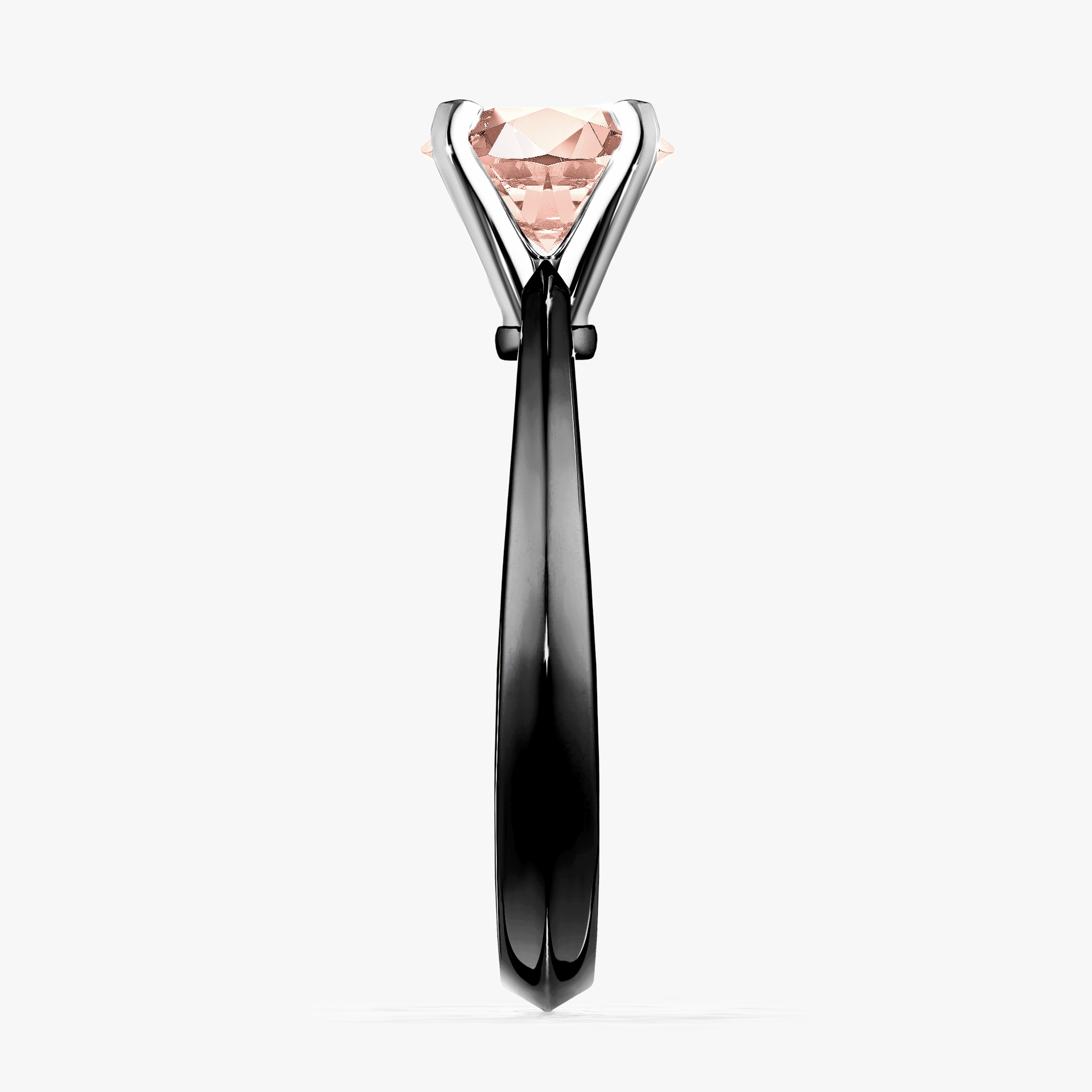 Pierścionek zaręczynowy My Angel z czarnego złota z morganitem 1,00ct