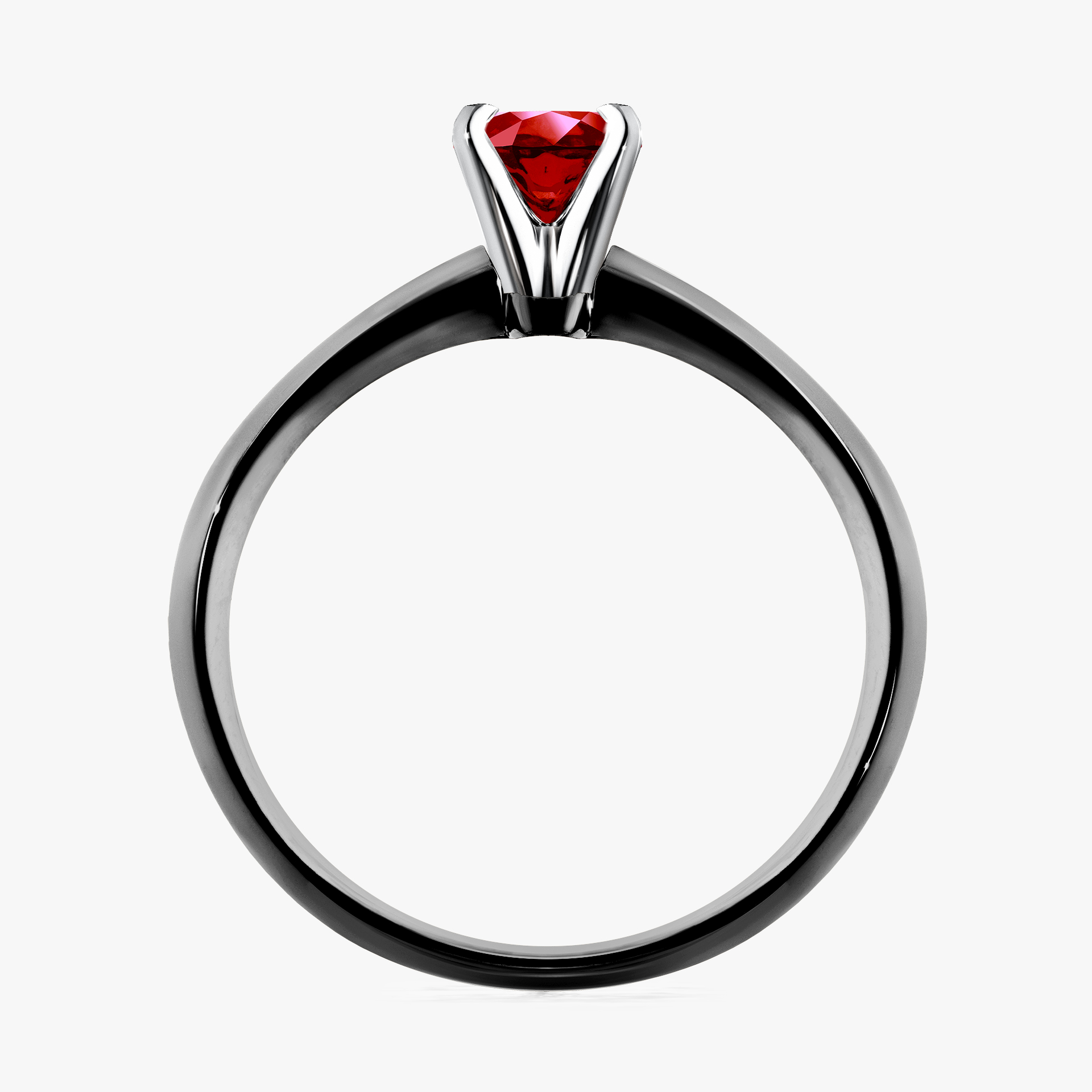 Pierścionek zaręczynowy My Angel z czarnego złota z rubinem 0,25ct