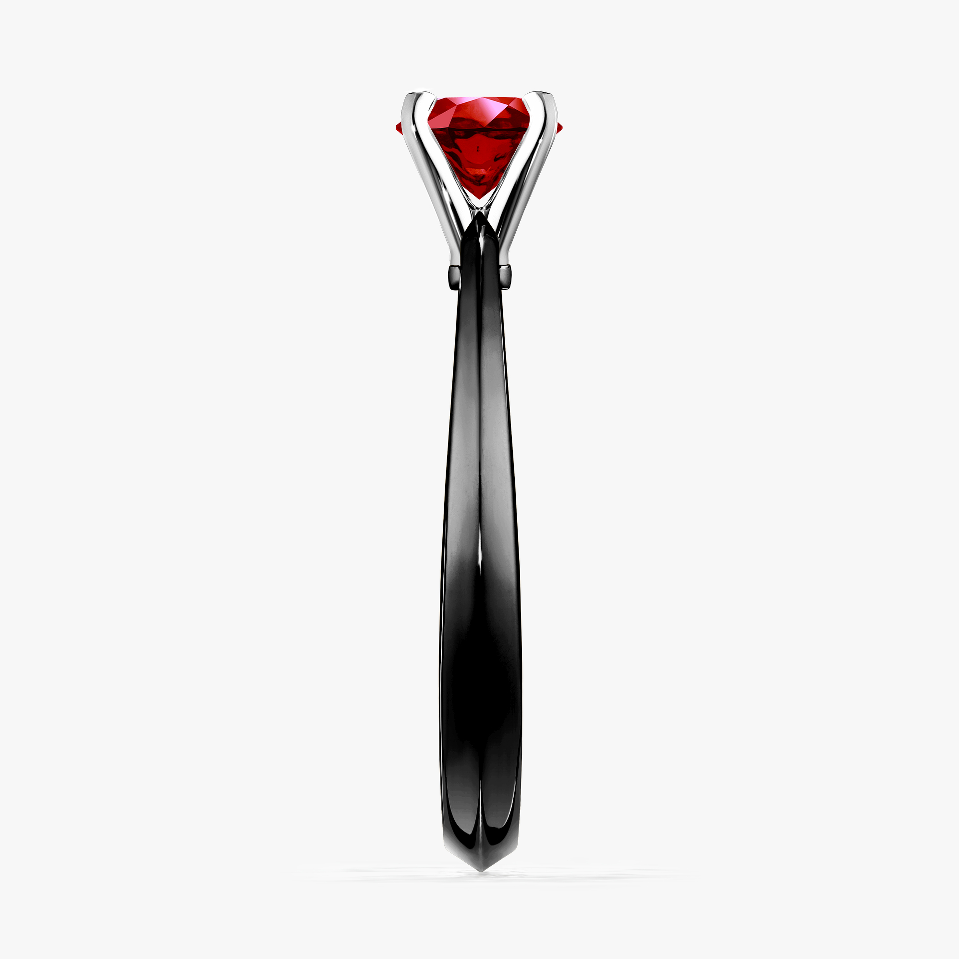 Pierścionek zaręczynowy My Angel z czarnego złota z rubinem 0,25ct