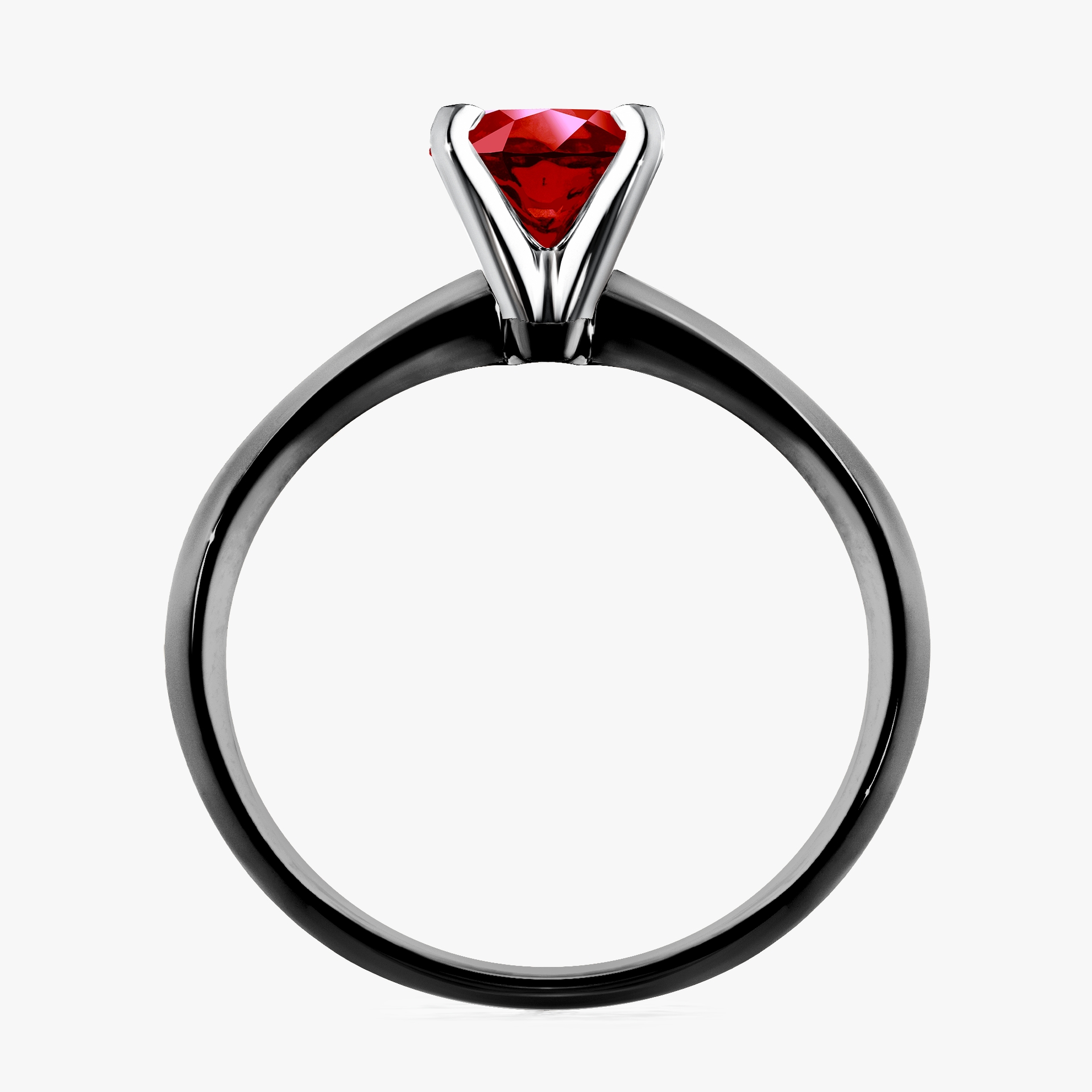 Pierścionek zaręczynowy My Angel z czarnego złota z rubinem 0,50ct