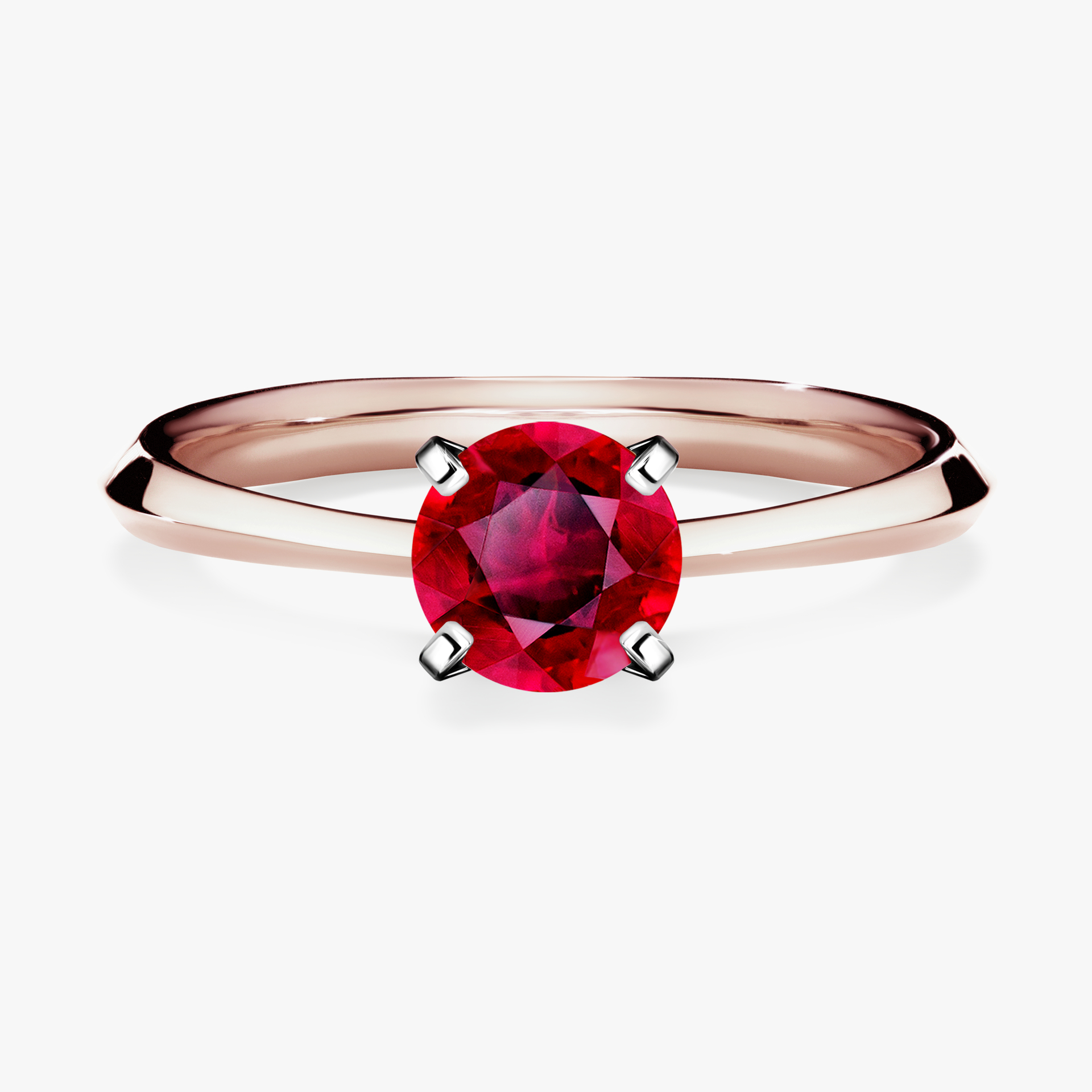 Pierścionek zaręczynowy My Angel z różowego złota z rubinem 0,80ct