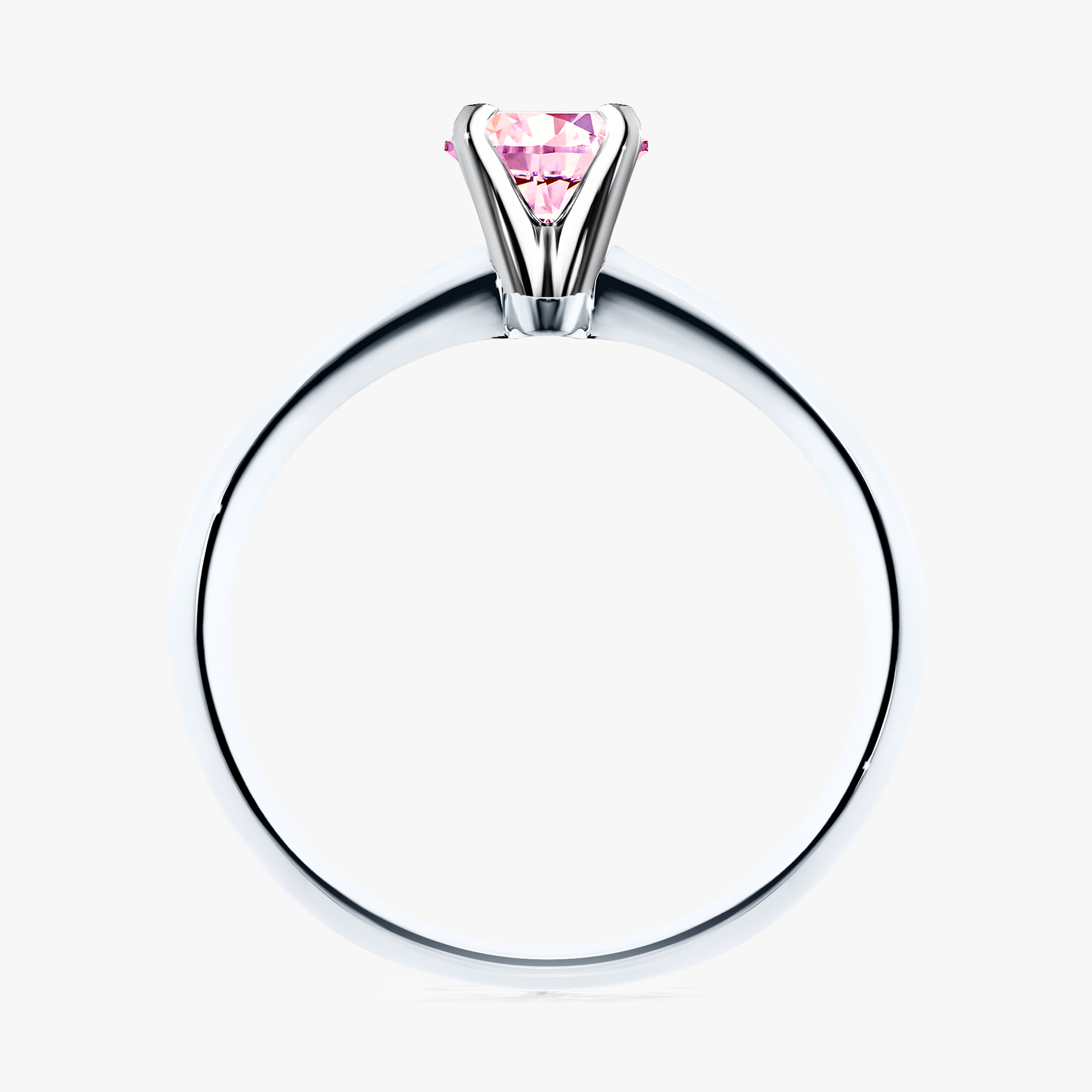 Pierścionek zaręczynowy My Angel z białego złota z szafirem różowym 0,25ct