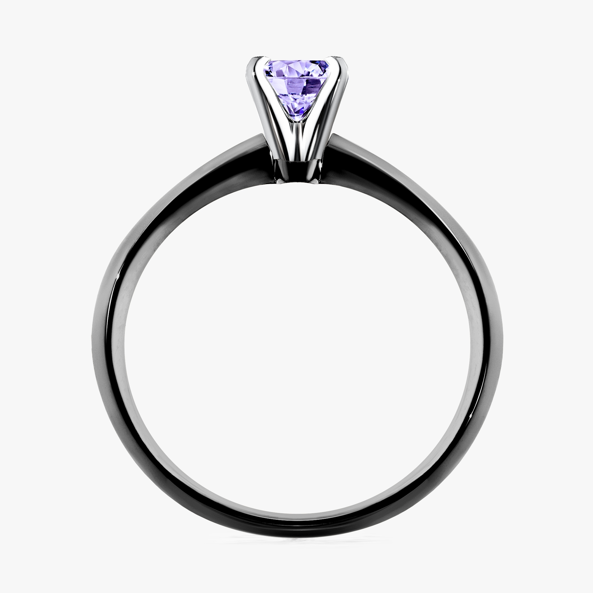 Pierścionek zaręczynowy My Angel z czarnego złota z tanzanitem 0,25ct