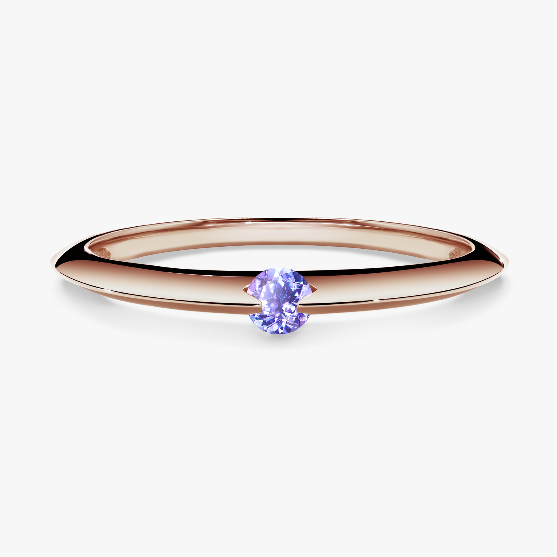 Pierścionek zaręczynowy My Baby z różowego złota z tanzanitem 0,25ct