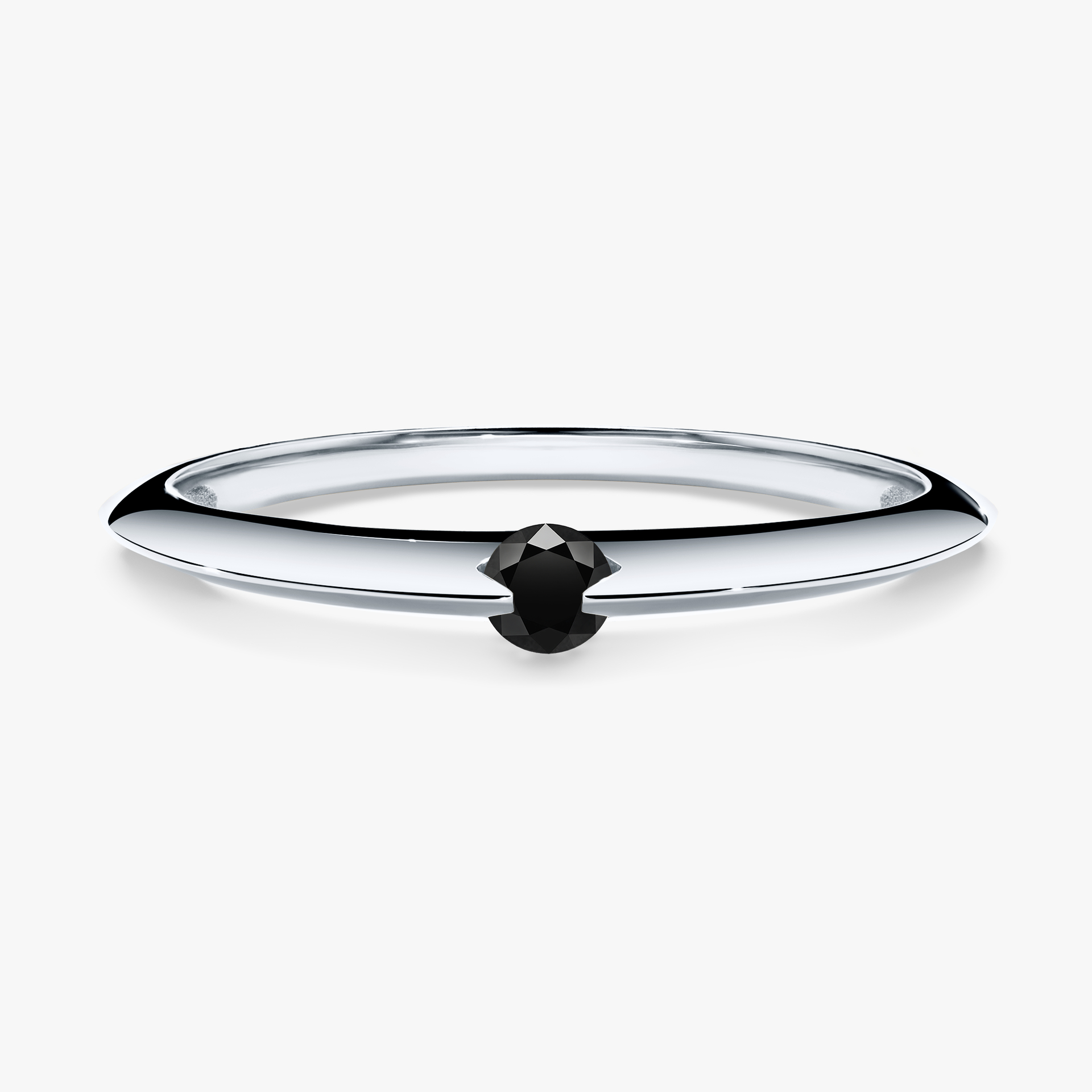 Pierścionek zaręczynowy My Baby z białego złota z czarnym diamentem 0,25ct