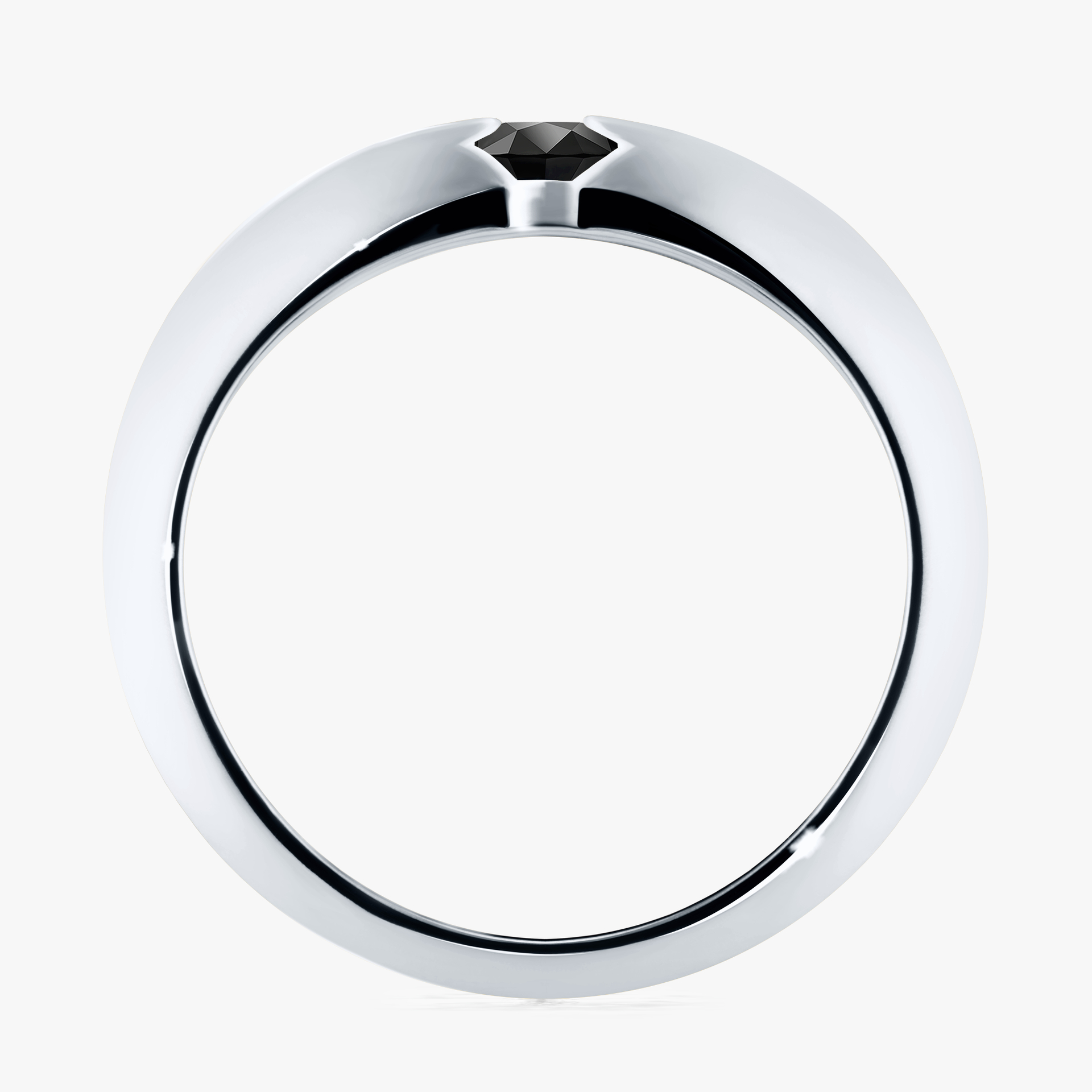 Pierścionek zaręczynowy My Baby z białego złota z czarnym diamentem 0,25ct