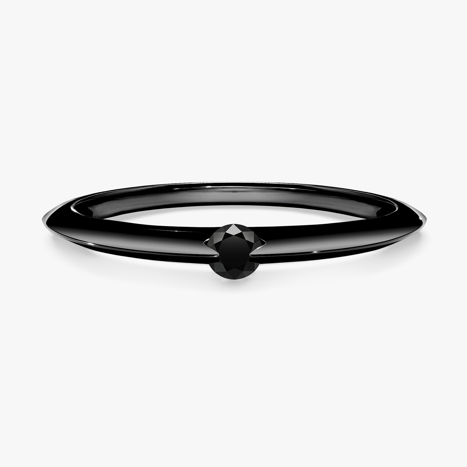 Pierścionek zaręczynowy My Baby z czarnego złota z czarnym diamentem 0,25ct