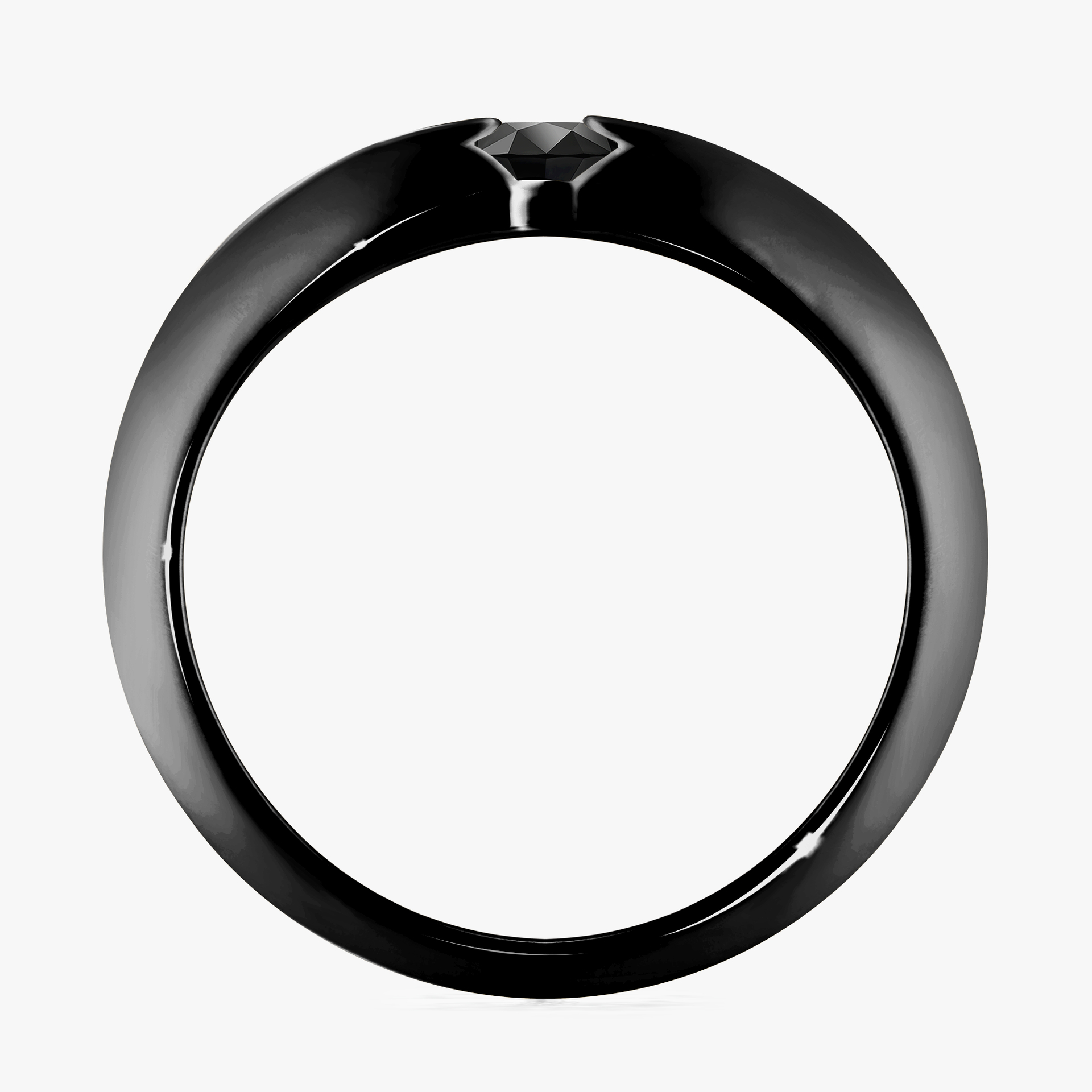 Pierścionek zaręczynowy My Baby z czarnego złota z czarnym diamentem 0,25ct