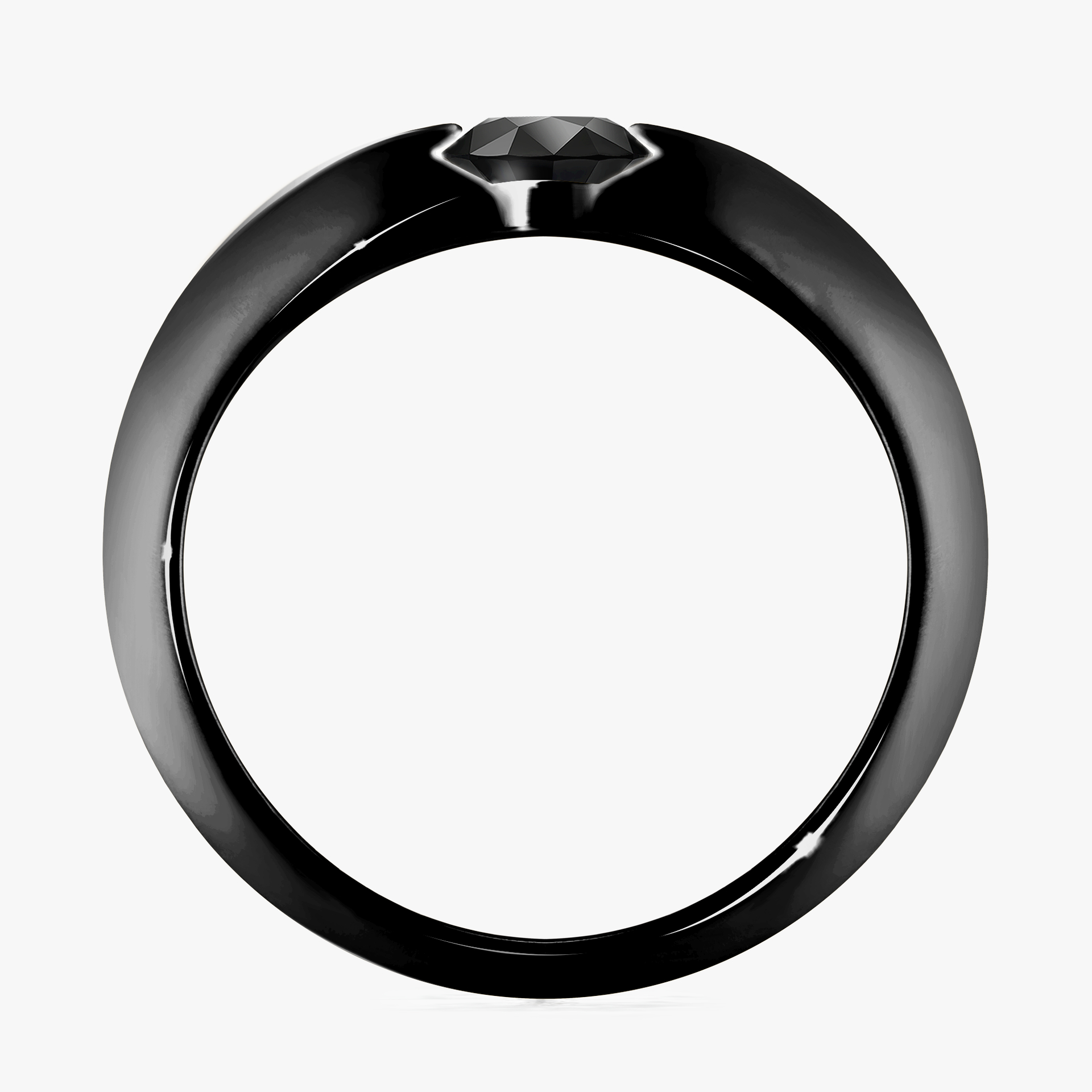 Pierścionek zaręczynowy My Baby z czarnego złota z czarnym diamentem 1,00ct