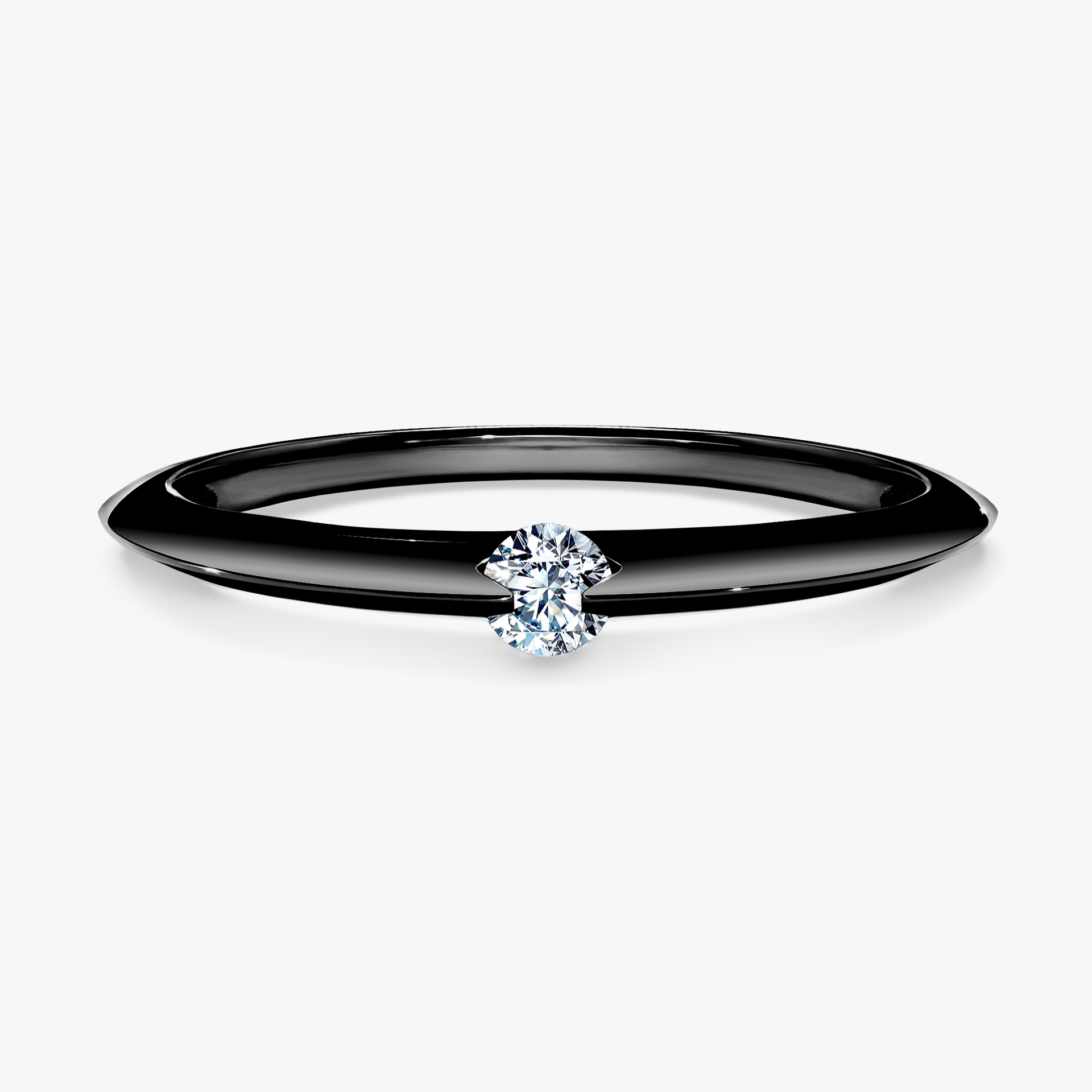 Pierścionek zaręczynowy My Baby z czarnego złota z diamentem laboratoryjnym 0,25ct