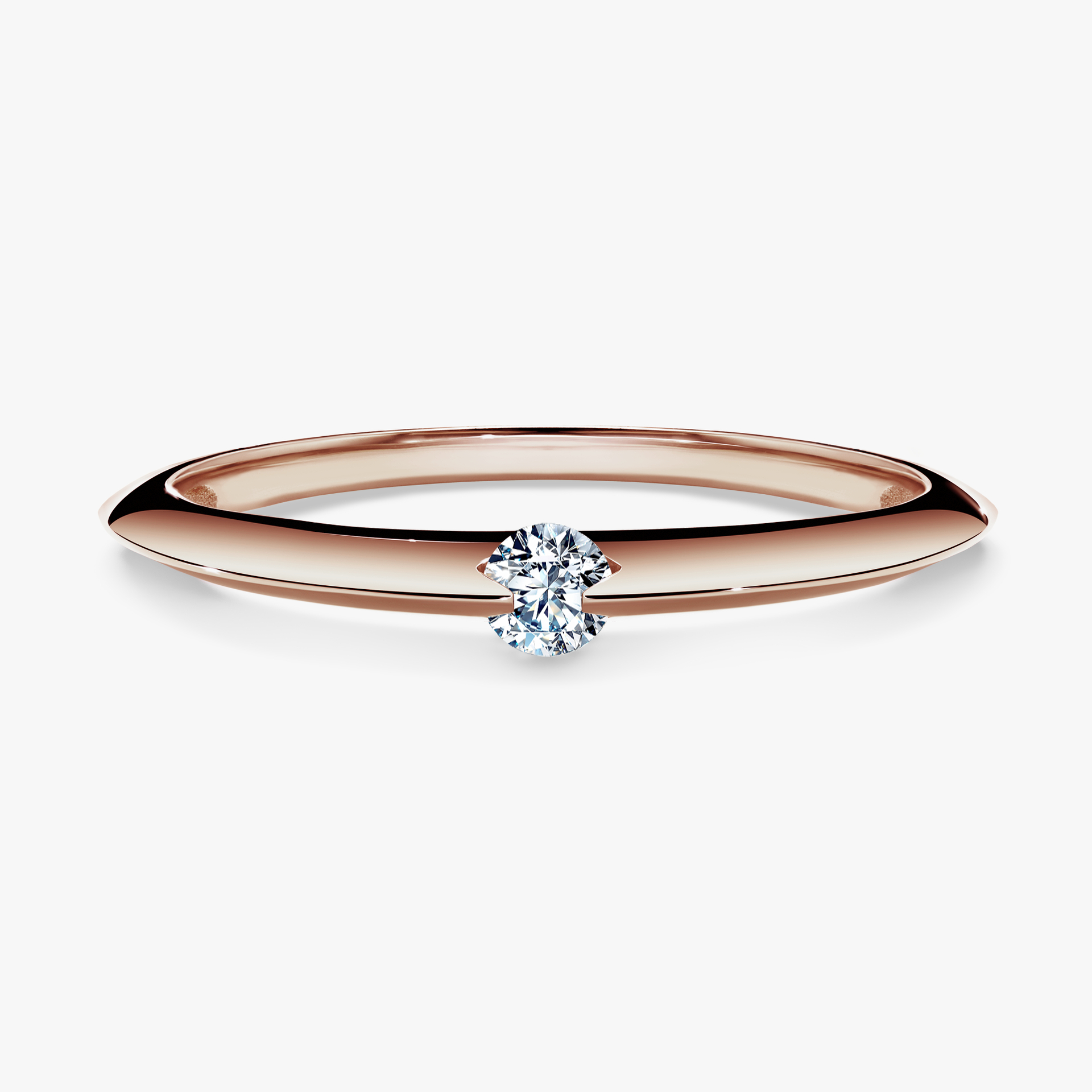Pierścionek zaręczynowy My Baby z różowego złota z diamentem laboratoryjnym 0,25ct
