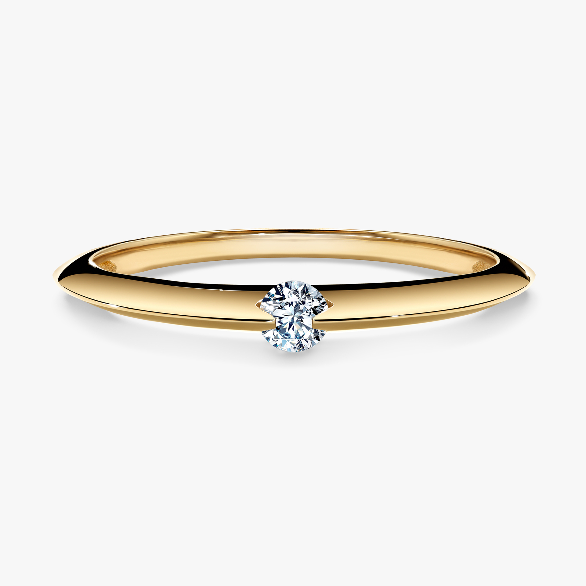 Pierścionek zaręczynowy My Baby z żółtego złota z diamentem naturalnym 0,25ct