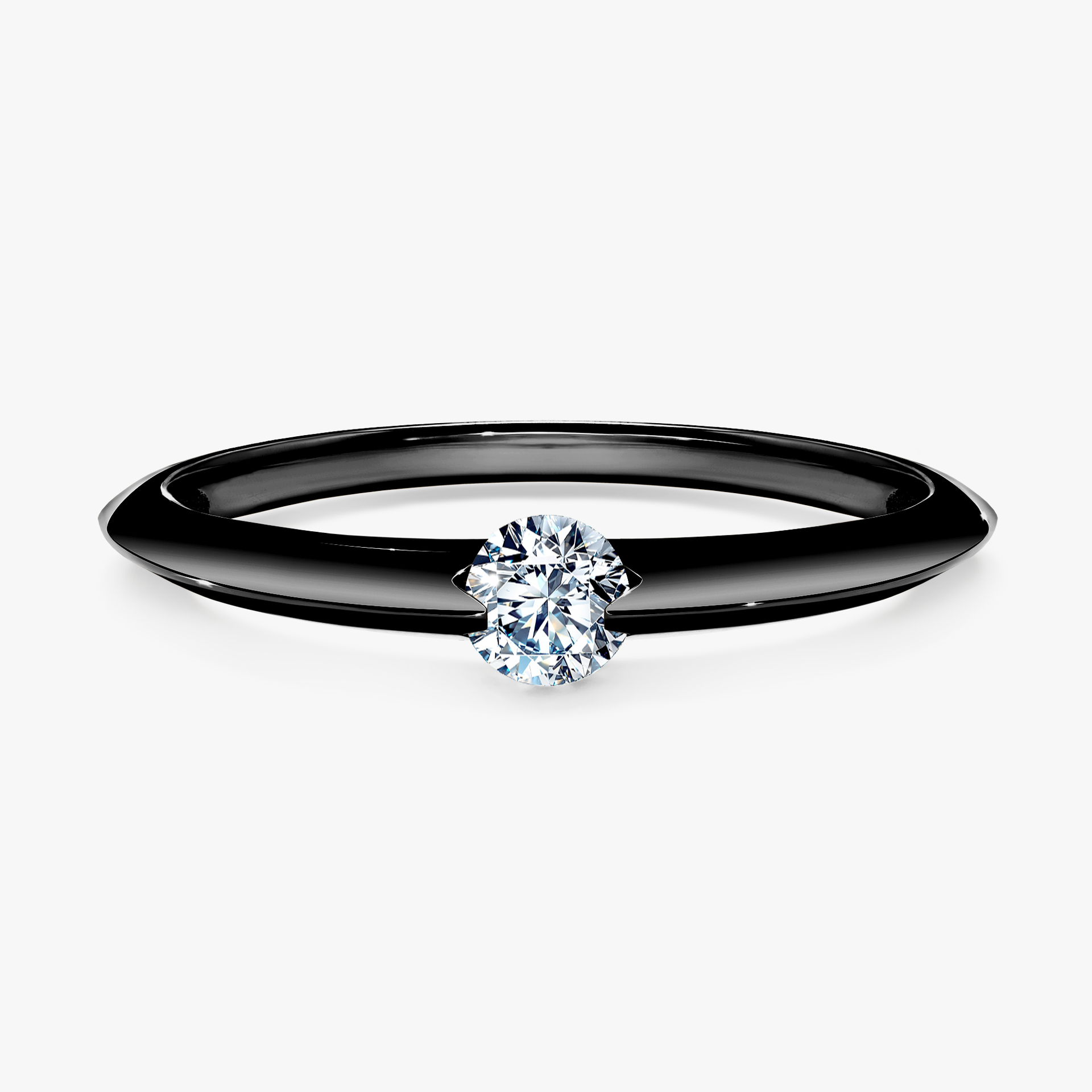 Pierścionek zaręczynowy My Baby z czarnego złota z diamentem naturalnym 0,50ct