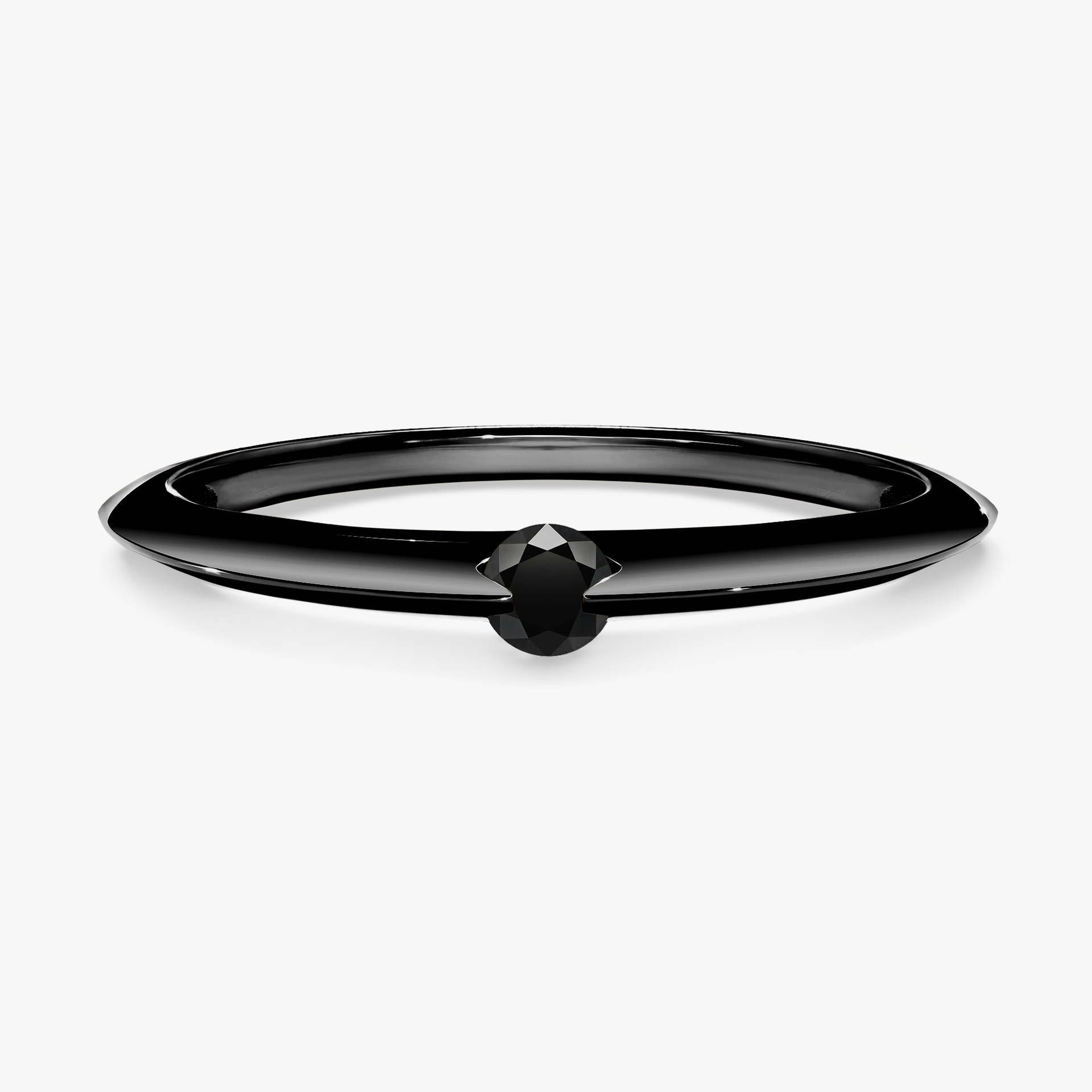 Pierścionek zaręczynowy My Baby z czarnego złota z czarnym diamentem 0,25ct