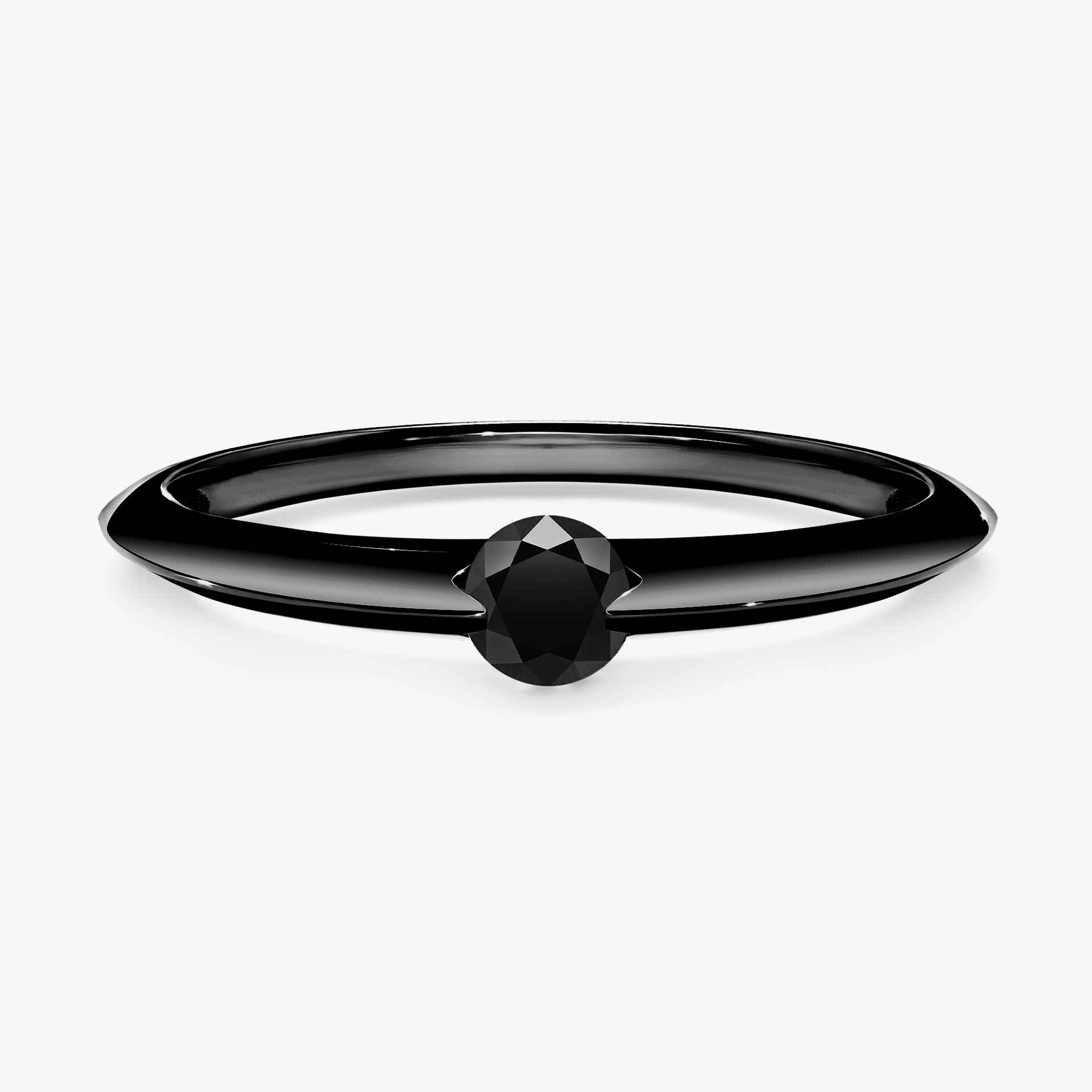 Pierścionek zaręczynowy My Baby z czarnego złota z czarnym diamentem 0,50ct